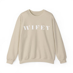 Wifey Statement Sweatshirt Sand bachlorette Bridal shower couple Crew neck DTG engagement gifts hubby Men's Clothing new wife newly weds Party Regular fit Sweatshirts Unisex Valentine's Day Picks wifey Women's Clothing Sweatshirt