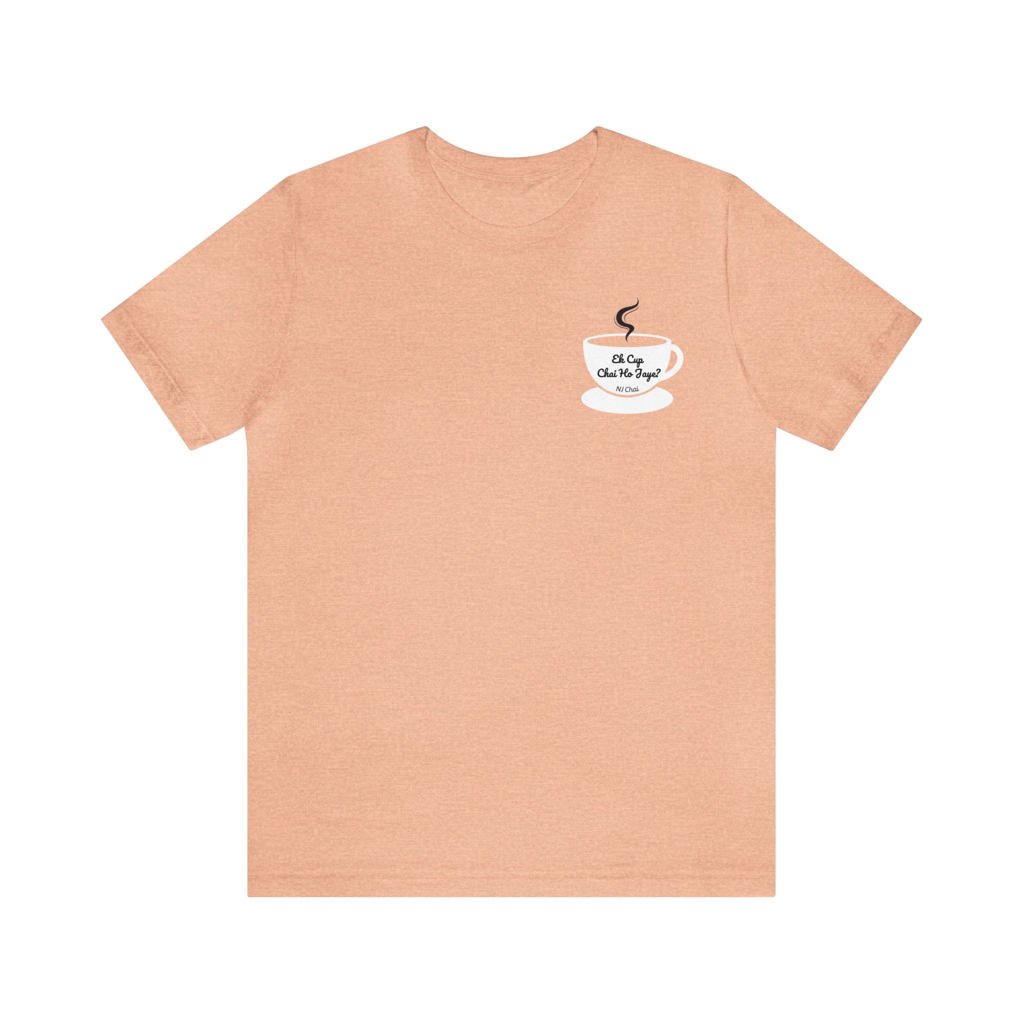 Ek Cup Chai Tshirt Heather Peach 2 day delivery Chai Chai Ho jaye? Chai Lover Cotton Crew neck DTG Express delivery Fast delivery Gift Men's Clothing Neck Labels Regular fit T-shirts Unisex Women's Clothing T-Shirt