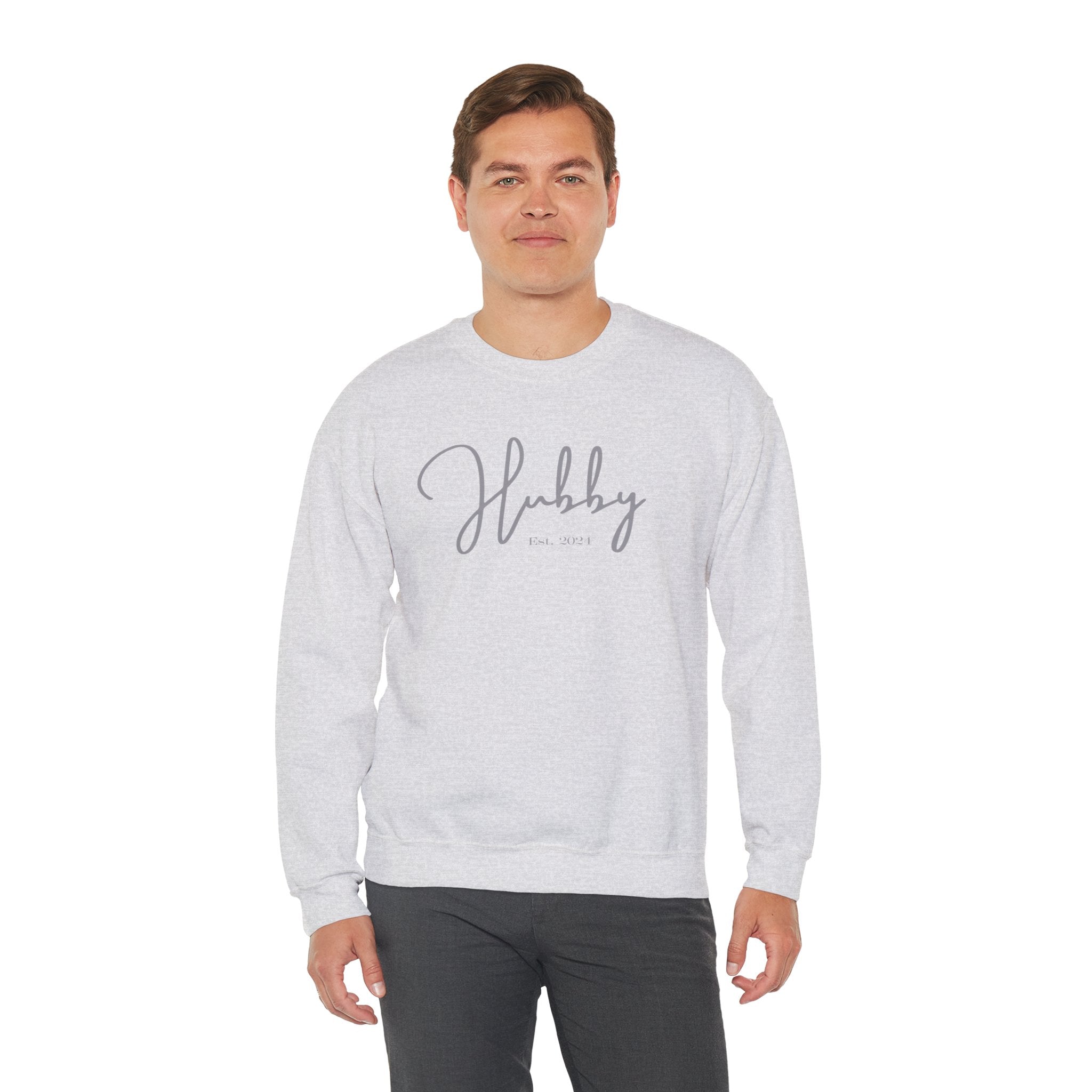 The Hubby Everyday Sweatshirt Bachlor Bachlorette Bachlorette party Couples Crew neck DTG Gift Hubby Men's Clothing Newly wed Newly wed sweatshirt Regular fit Sweatshirts Unisex Valentine's Day Picks Wifey Women's Clothing Sweatshirt