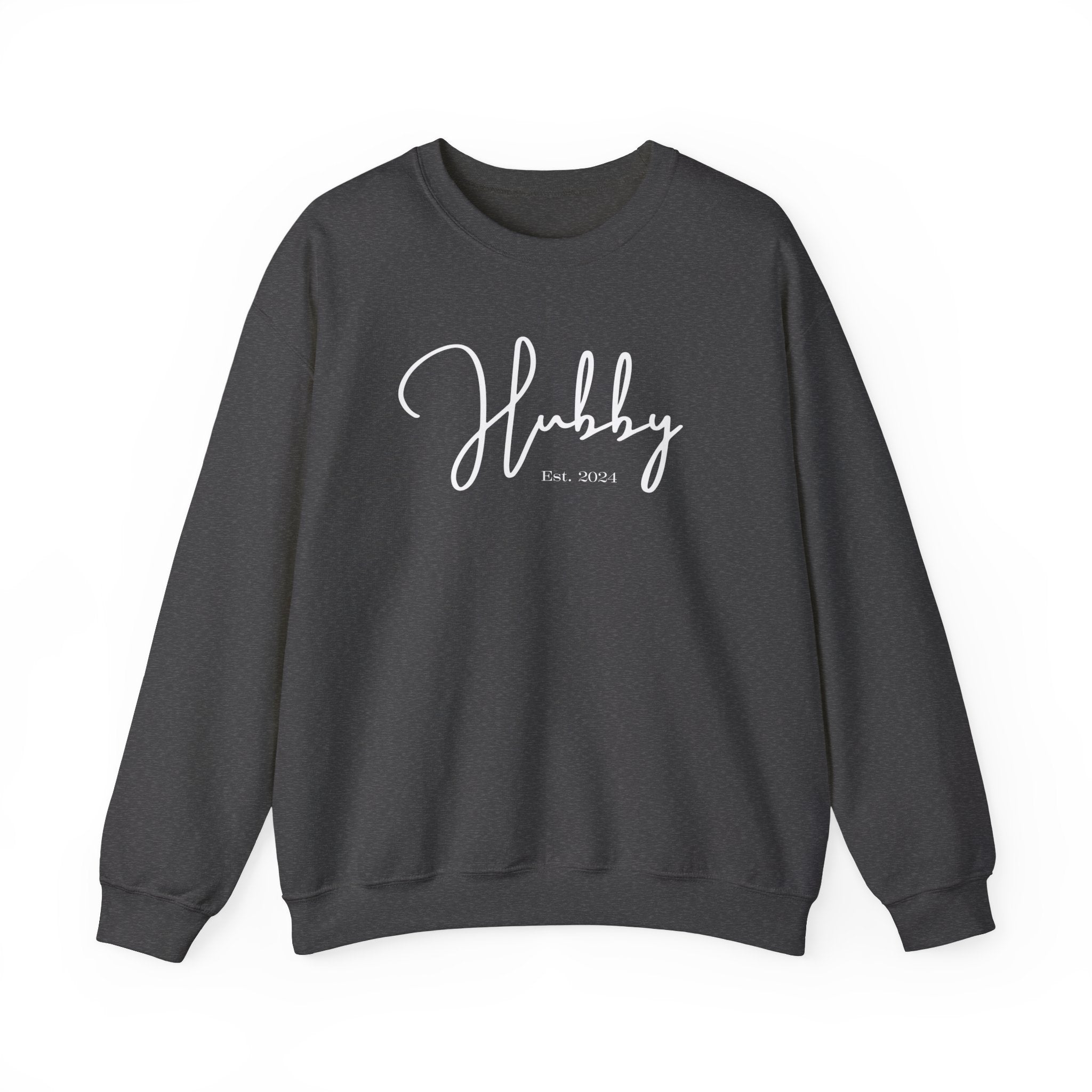 The Hubby Everyday Sweatshirt L Dark Heather Bachlor Bachlorette Bachlorette party Couples Crew neck DTG Gift Hubby Men's Clothing Newly wed Newly wed sweatshirt Regular fit Sweatshirts Unisex Valentine's Day Picks Wifey Women's Clothing Sweatshirt