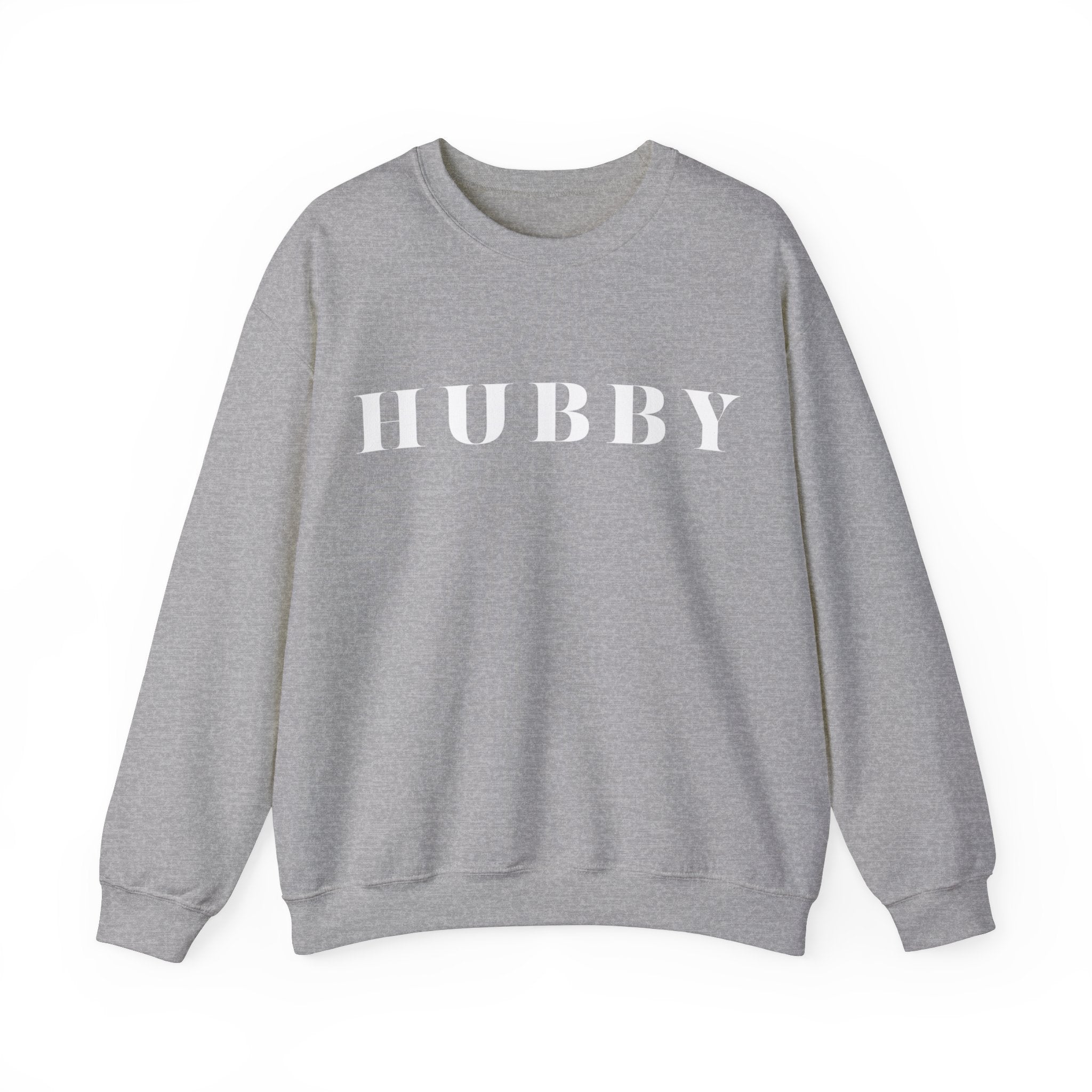 Hubby Statement Sweatshirt Sport Grey bachelor bachlorette Bridal shower couple Crew neck DTG engagement gifts hubby Men's Clothing new wife newly weds Party Regular fit Sweatshirts Unisex Valentine's Day Picks wifey Women's Clothing Sweatshirt