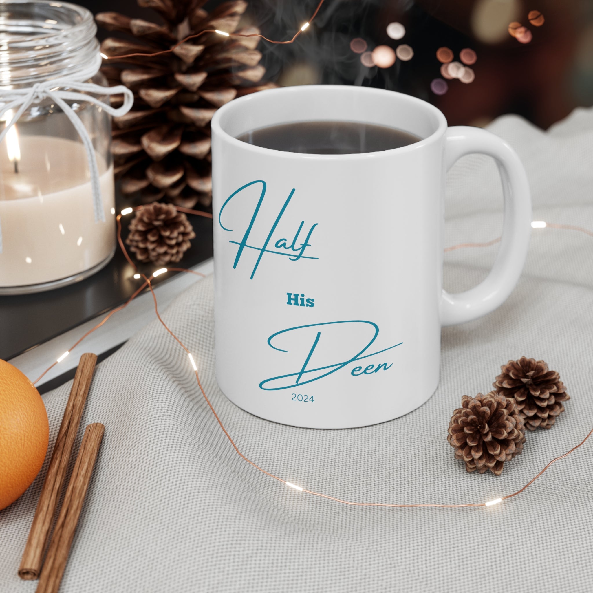 Her Deen Mug 11oz bride Chai Chai Lover Coffee Coffee Mugs Deen Green Tea groom Herbal Teas Holiday Picks Home & Living Islam Islamic Kitchen Latte Married Mugs newly weds Sublimation Tea Valentine's Day Picks White base Mug