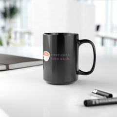 Chai Elegance: The Black Beauty Mug (Double Sided Print)