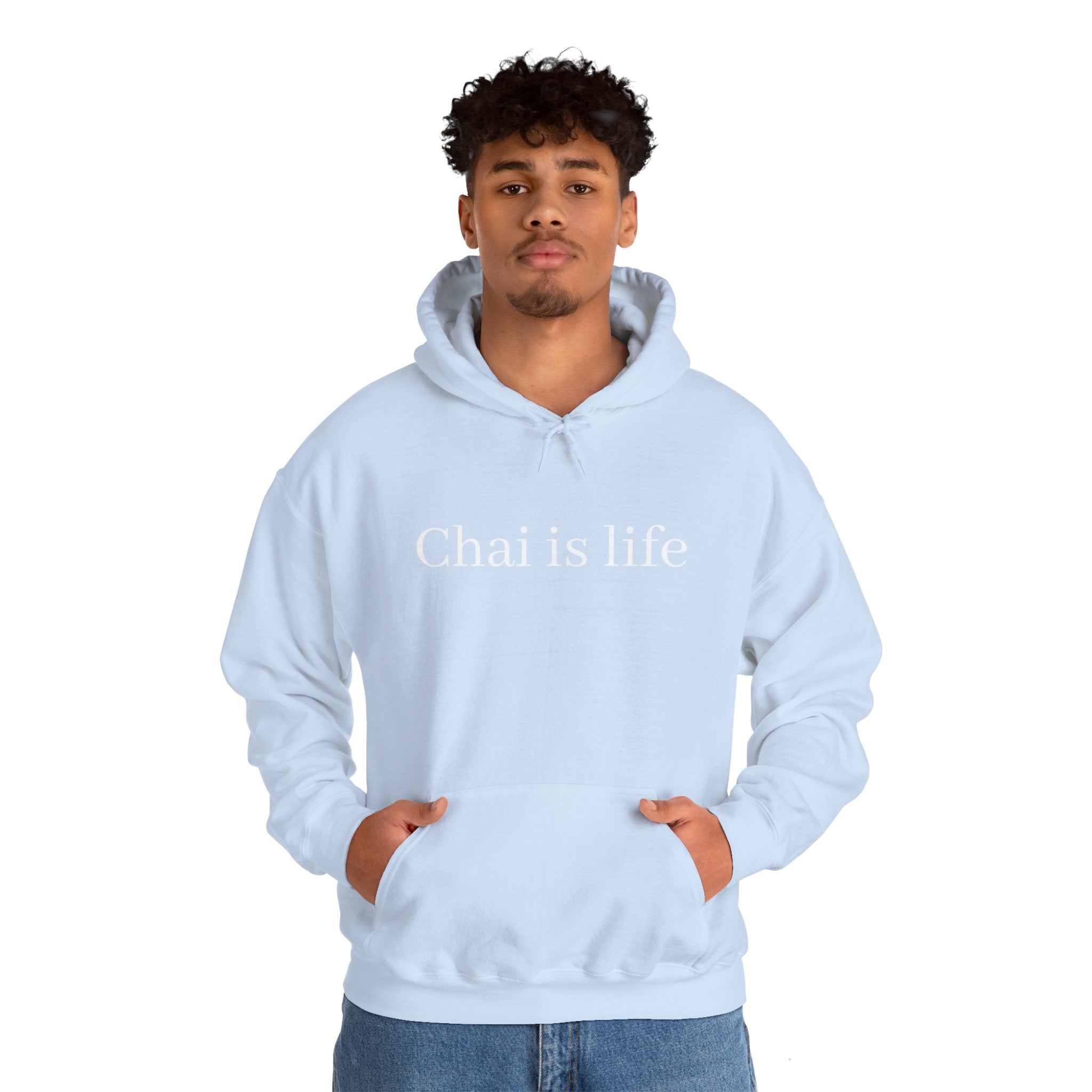 The Chai Life Sweatshirt Light Blue Chai Chai Lover DTG Gift Hoodies Men's Clothing Regular fit Unisex Women's Clothing Hoodie