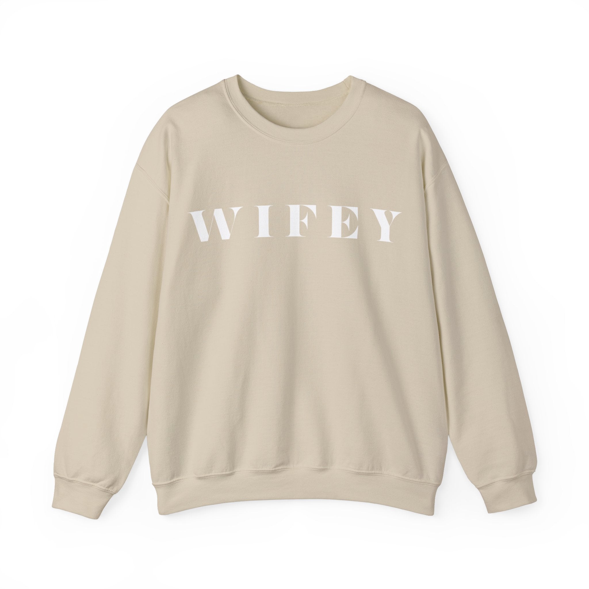 Wifey Statement Sweatshirt Sand bachlorette Bridal shower couple Crew neck DTG engagement gifts hubby Men's Clothing new wife newly weds Party Regular fit Sweatshirts Unisex Valentine's Day Picks wifey Women's Clothing Sweatshirt