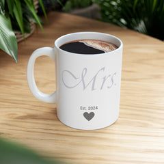 Mrs. Mug 11oz Bachelor Bachlorette bride Chai Chai Latte Chai Lover Coffee Coffee Mugs couple Gift Green tea groom Groom Squad Holiday Picks Holidays Home & Living Kitchen Latte Mugs Newly weds Sublimation Tea Valentine's Day Picks White base Winter Mug