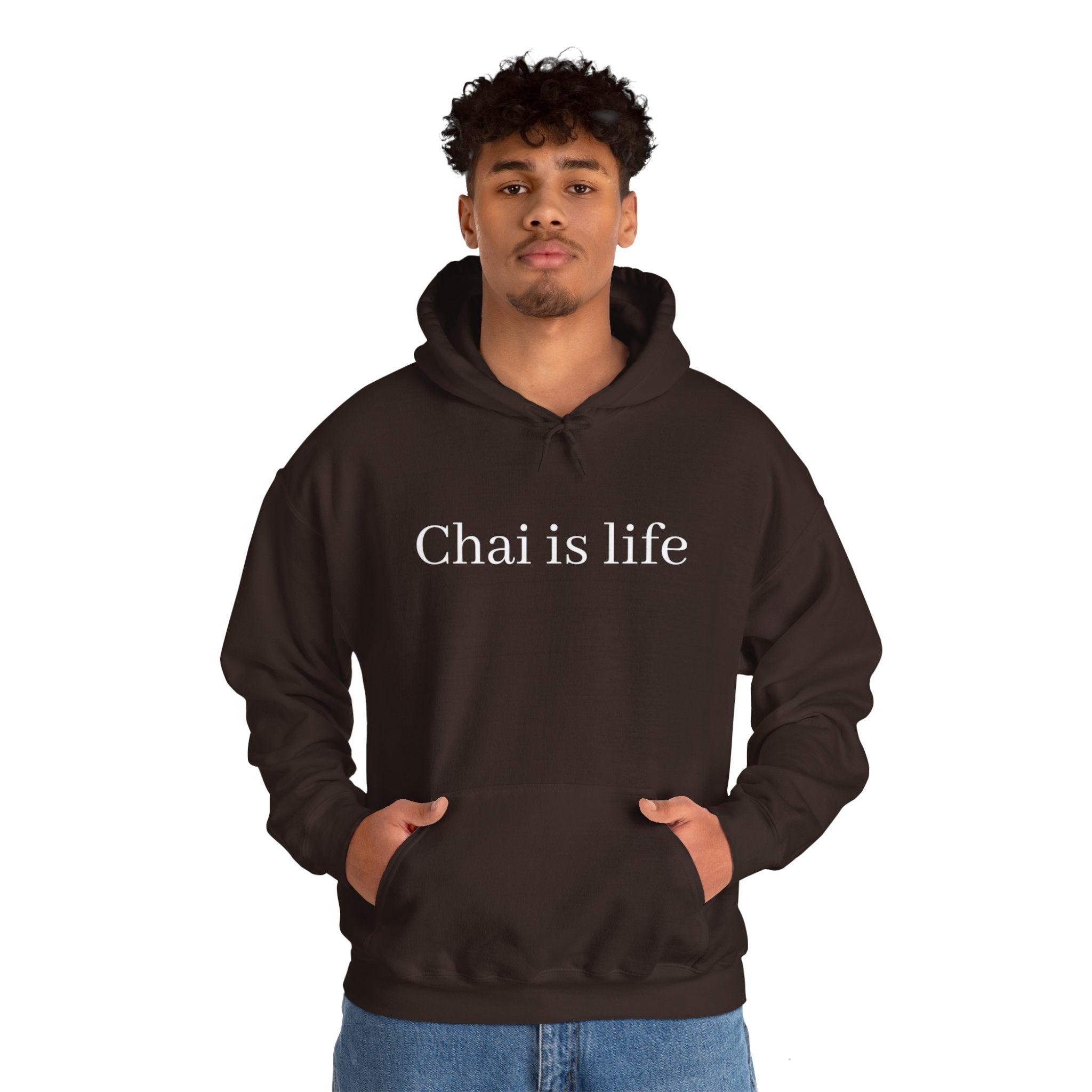 The Chai Life Sweatshirt Dark Chocolate Chai Chai Lover DTG Gift Hoodies Men's Clothing Regular fit Unisex Women's Clothing Hoodie