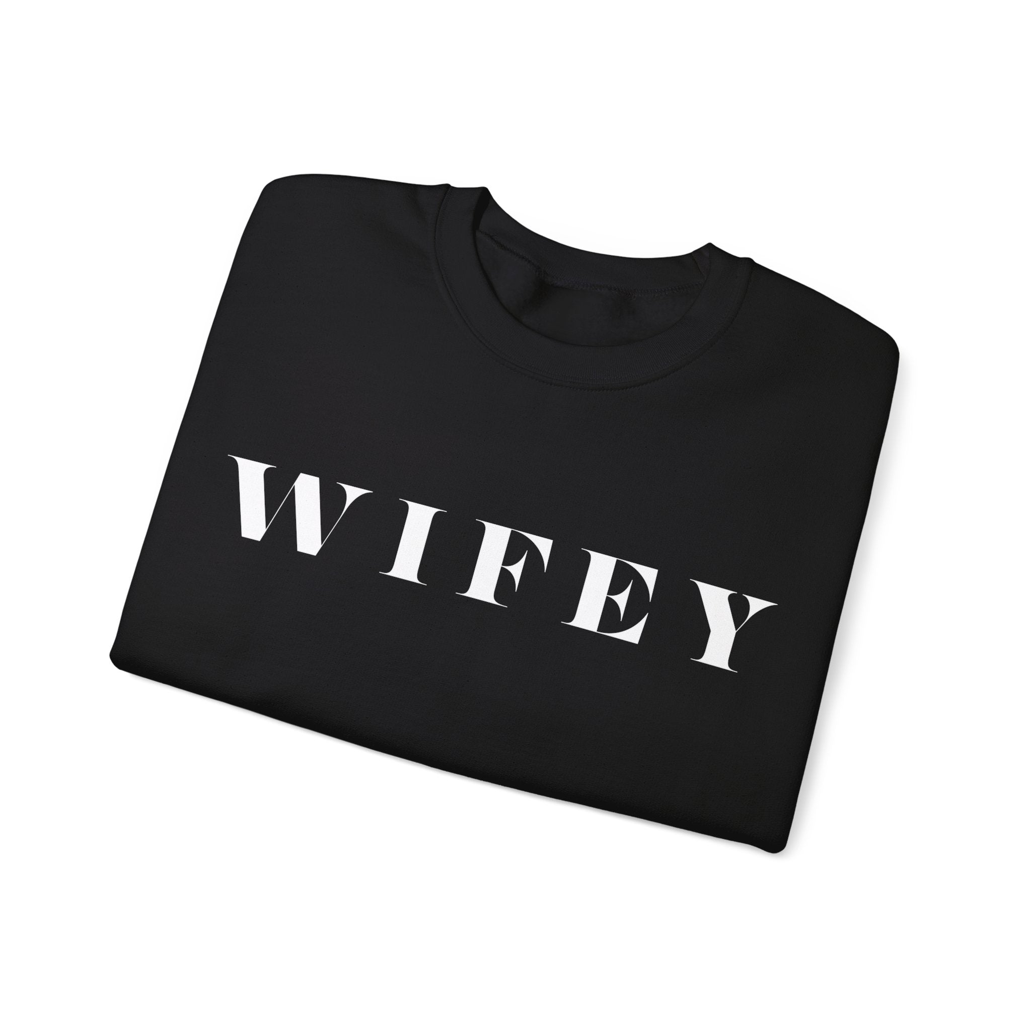 Wifey Statement Sweatshirt bachlorette Bridal shower couple Crew neck DTG engagement gifts hubby Men's Clothing new wife newly weds Party Regular fit Sweatshirts Unisex Valentine's Day Picks wifey Women's Clothing Sweatshirt