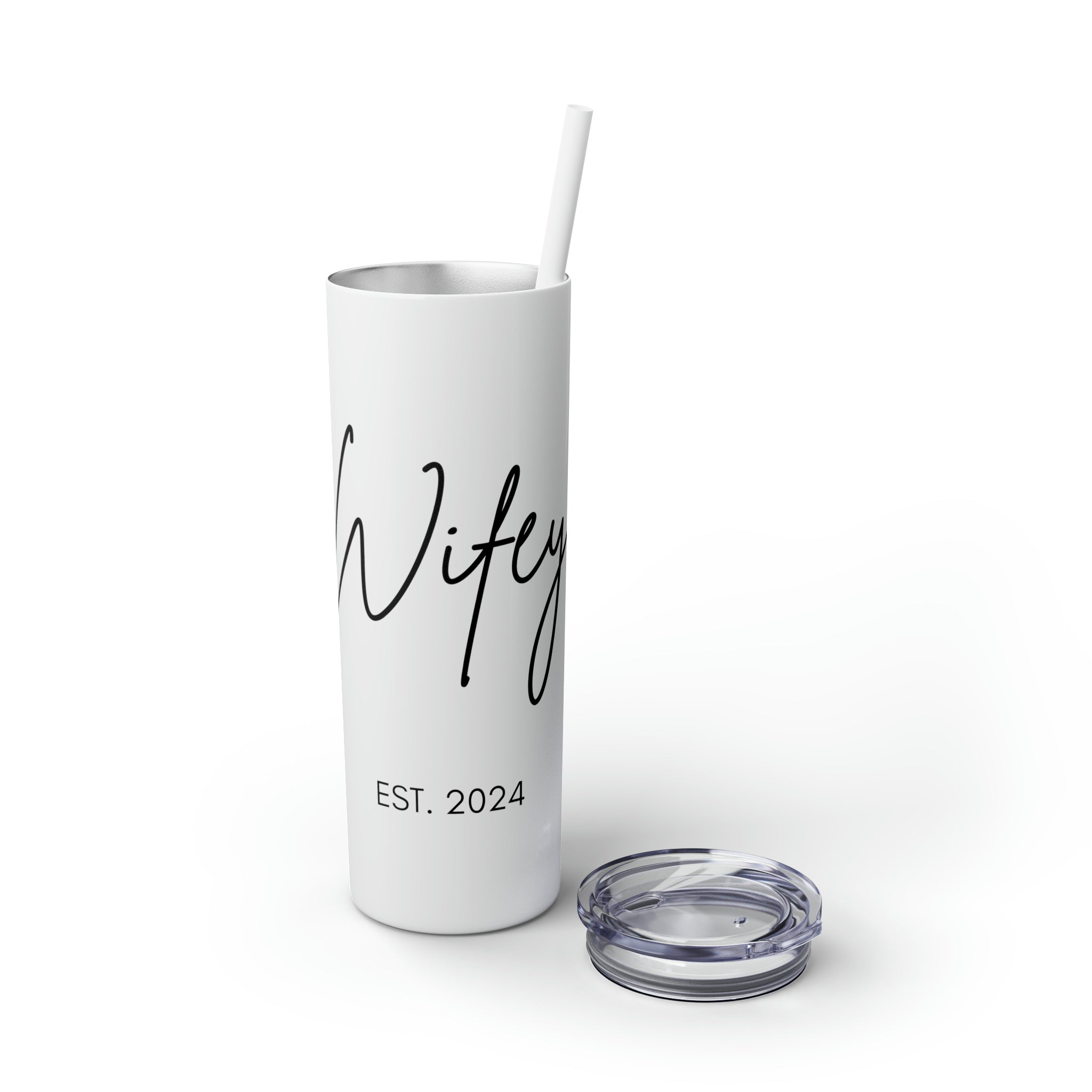 Tumbler for the Wifey with Straw 20 oz Bach Party Bachelor Bachlorette Bottles & Tumblers Classy Convenience Drink Drinks Gift Home & Living husband Outdoor Stainless steel Travel Travel Accessories Tumblers wife Wifey Tumblers