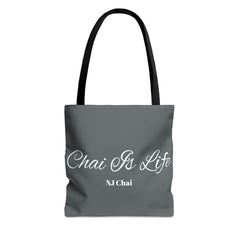 Chai Is Life Tote Bag Medium Accessories All Over Print Assembled in the USA Assembled in USA Bags chai chai lover Made in the USA Made in USA Totes Bags