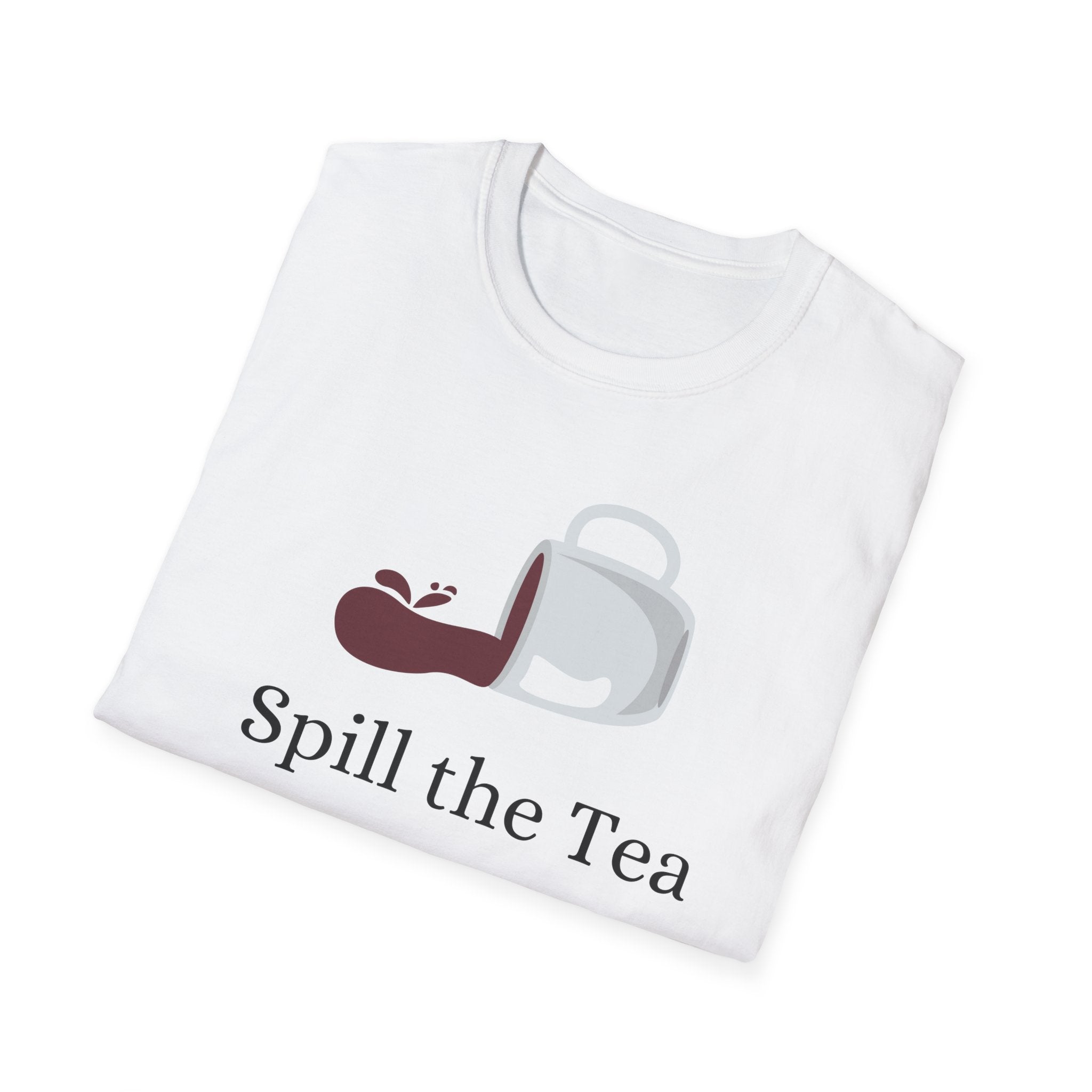 Spill The Tea Tshirt Chai Chai Lover Cotton Crew neck DTG Gift Men's Clothing Neck Labels Regular fit T-shirts Women's Clothing T-Shirt