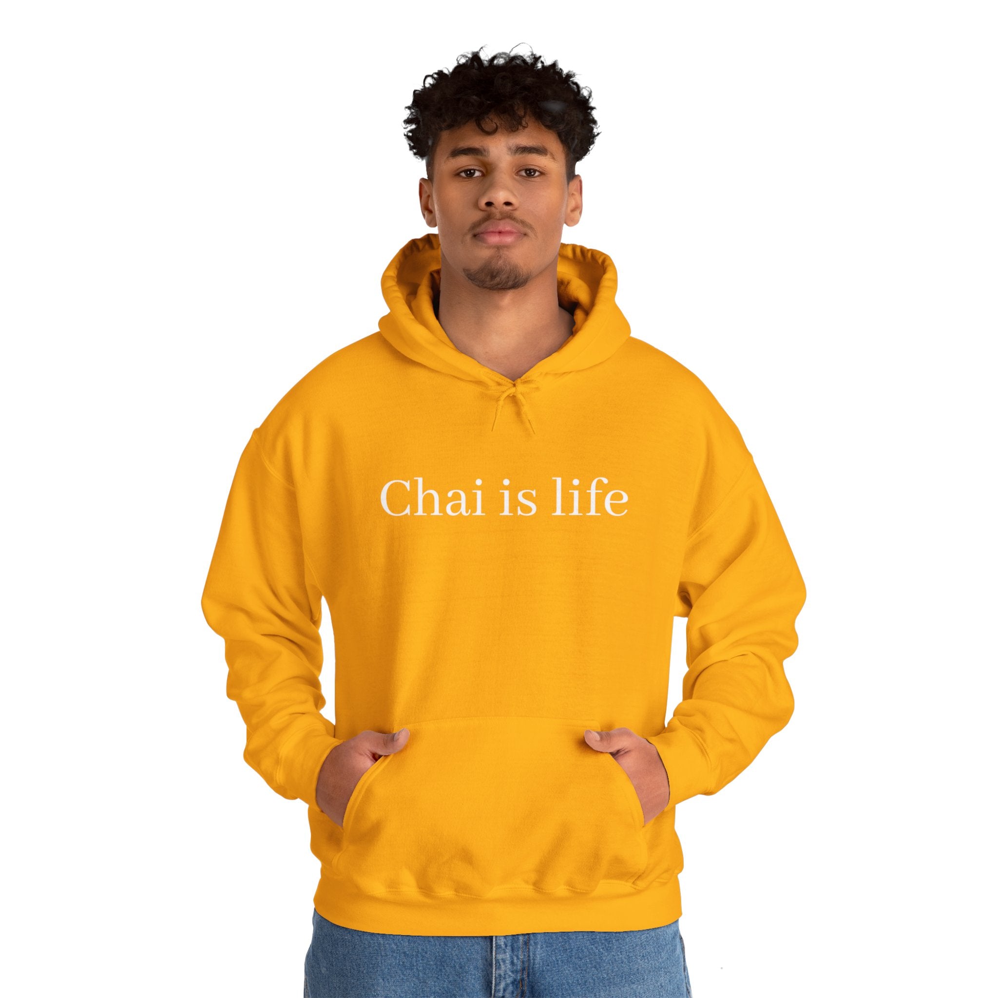 The Chai Life Sweatshirt Gold Chai Chai Lover DTG Gift Hoodies Men's Clothing Regular fit Unisex Women's Clothing Hoodie