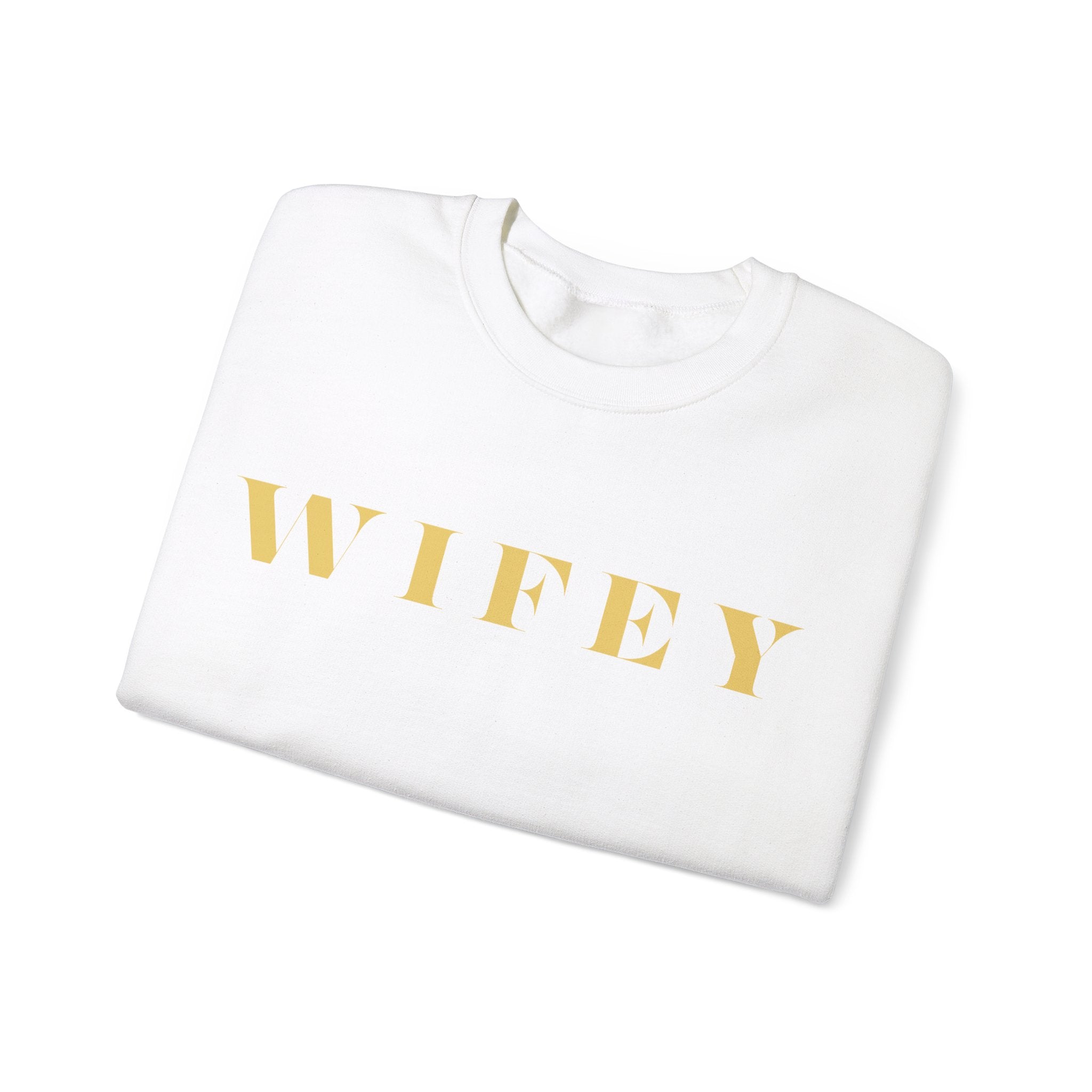 Wifey Statement Sweatshirt bachlorette Bridal shower couple Crew neck DTG engagement gifts hubby Men's Clothing new wife newly weds Party Regular fit Sweatshirts Unisex Valentine's Day Picks wifey Women's Clothing Sweatshirt