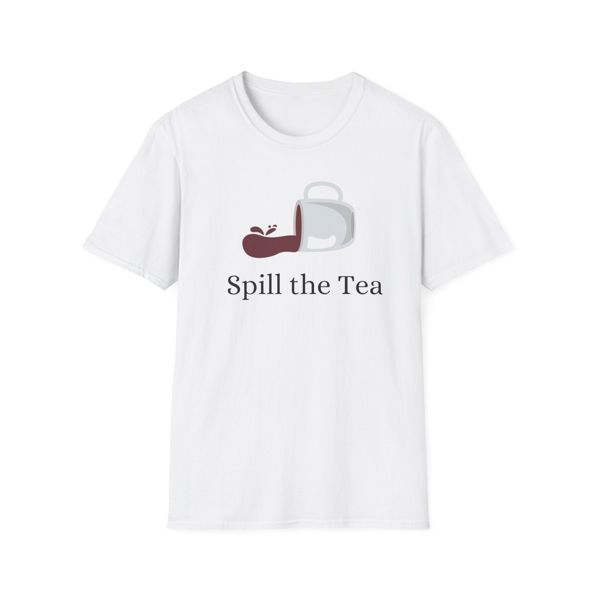 Spill The Tea Tshirt White Chai Chai Lover Cotton Crew neck DTG Gift Men's Clothing Neck Labels Regular fit T-shirts Women's Clothing T-Shirt