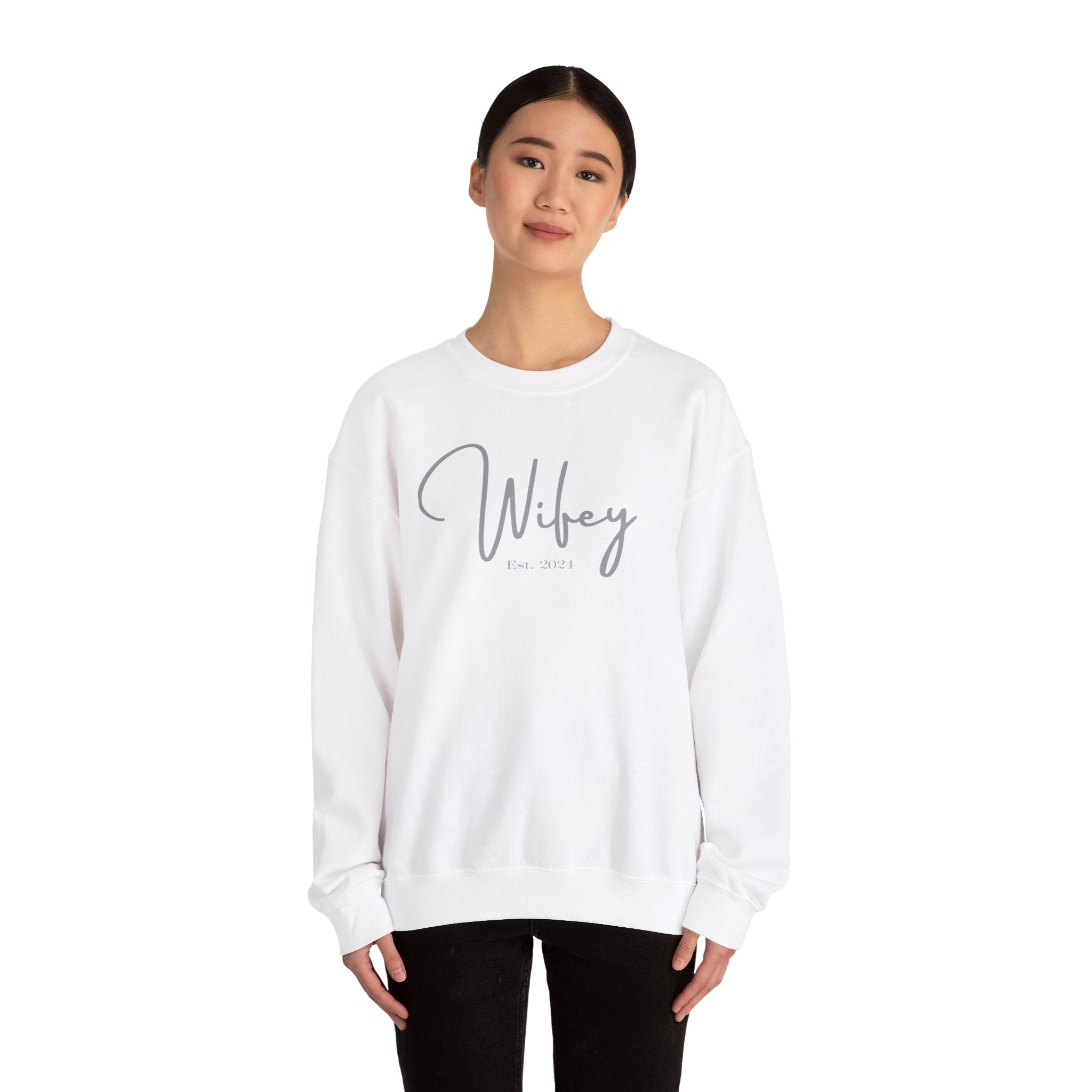 The Wifey Everyday Sweatshirt Bachlor Bachlorette Bachlorette party Couples Crew neck DTG Gift Hubby Men's Clothing Newly wed Newly wed sweatshirt Regular fit Sweatshirts Unisex Valentine's Day Picks Wifey Women's Clothing Sweatshirt