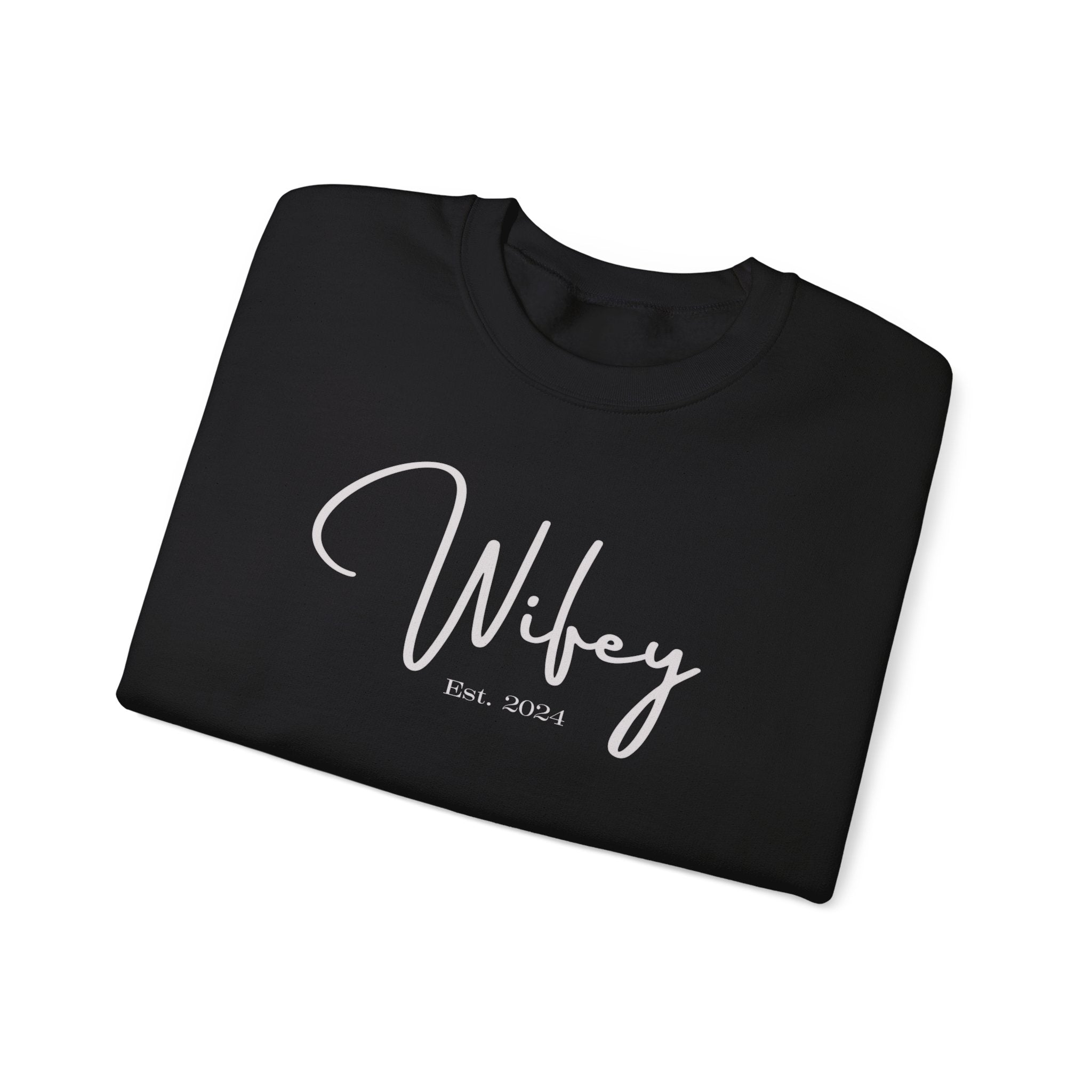 The Wifey Everyday Sweatshirt Bachlor Bachlorette Bachlorette party Couples Crew neck DTG Gift Hubby Men's Clothing Newly wed Newly wed sweatshirt Regular fit Sweatshirts Unisex Valentine's Day Picks Wifey Women's Clothing Sweatshirt