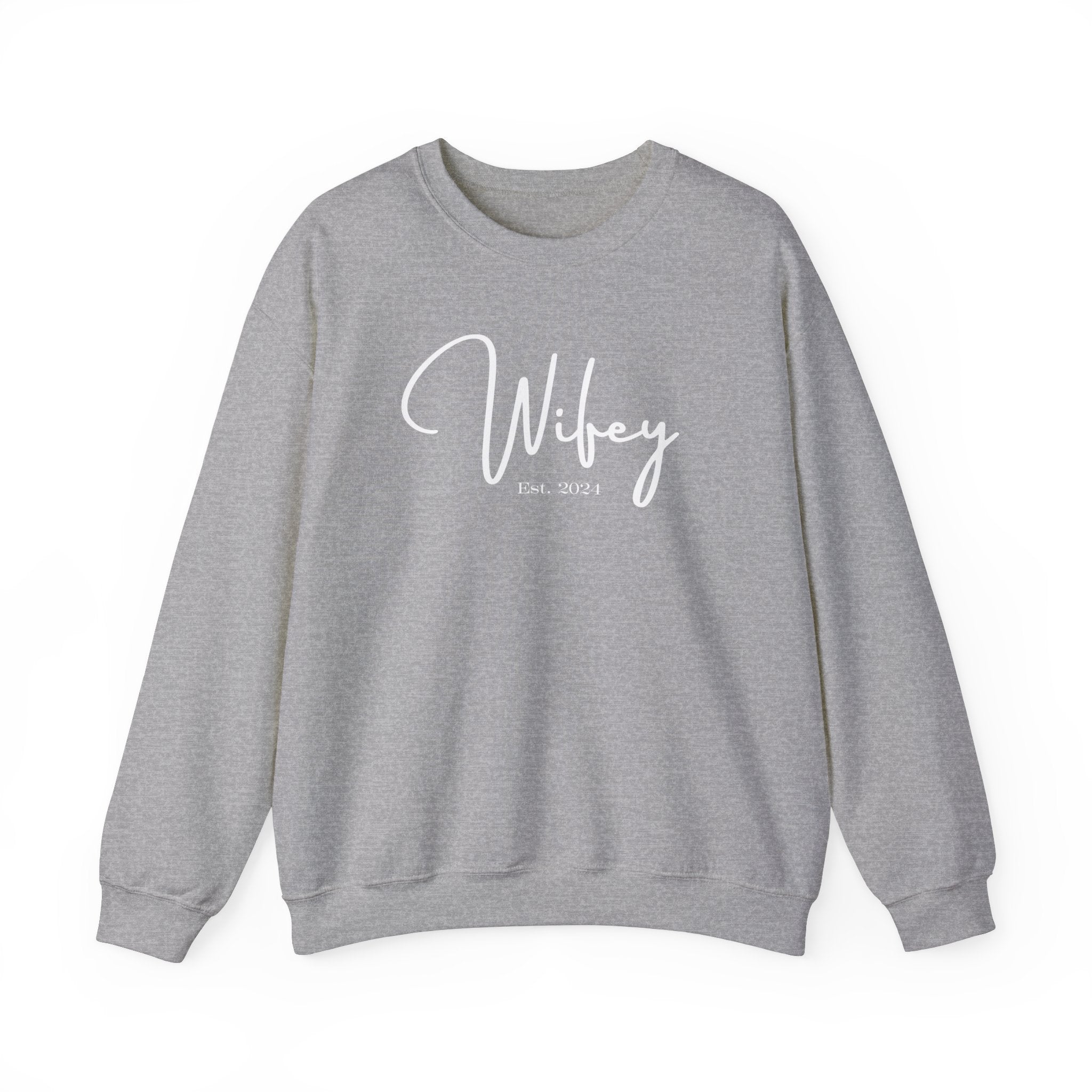 The Wifey Everyday Sweatshirt Sport Grey Bachlor Bachlorette Bachlorette party Couples Crew neck DTG Gift Hubby Men's Clothing Newly wed Newly wed sweatshirt Regular fit Sweatshirts Unisex Valentine's Day Picks Wifey Women's Clothing Sweatshirt