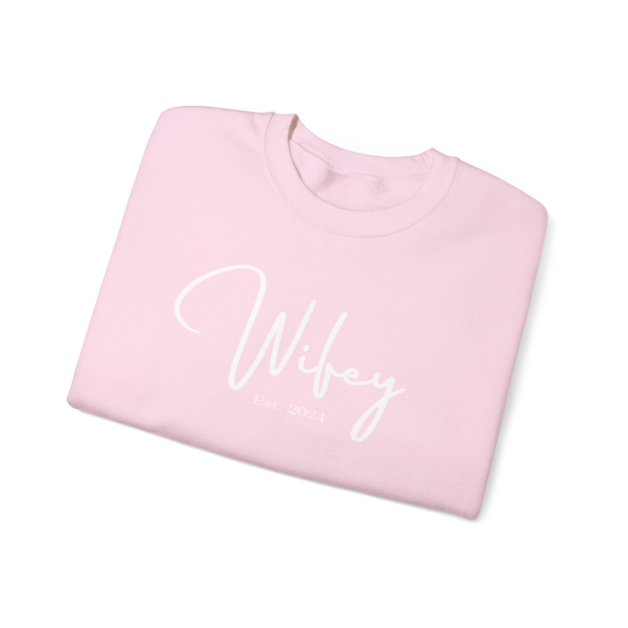 The Wifey Everyday Sweatshirt Bachlor Bachlorette Bachlorette party Couples Crew neck DTG Gift Hubby Men's Clothing Newly wed Newly wed sweatshirt Regular fit Sweatshirts Unisex Valentine's Day Picks Wifey Women's Clothing Sweatshirt