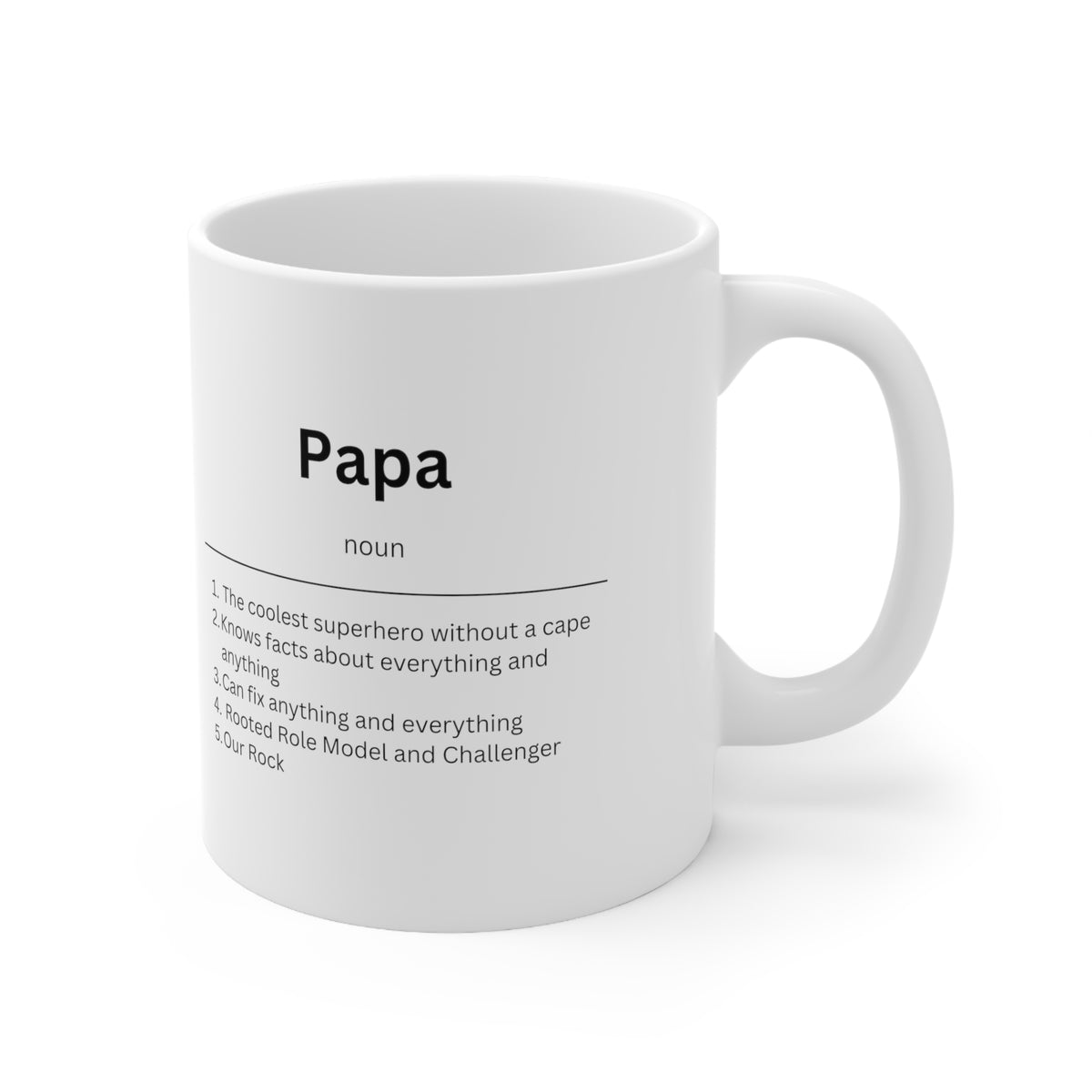 Appreciation Mug for Papas 11oz 11oz Chai Chai Lover Coffee Mugs dads Father's Day Gift Holiday Picks Home & Living Kitchen Motivation Mugs Sublimation Valentine's Day Picks White base Mug