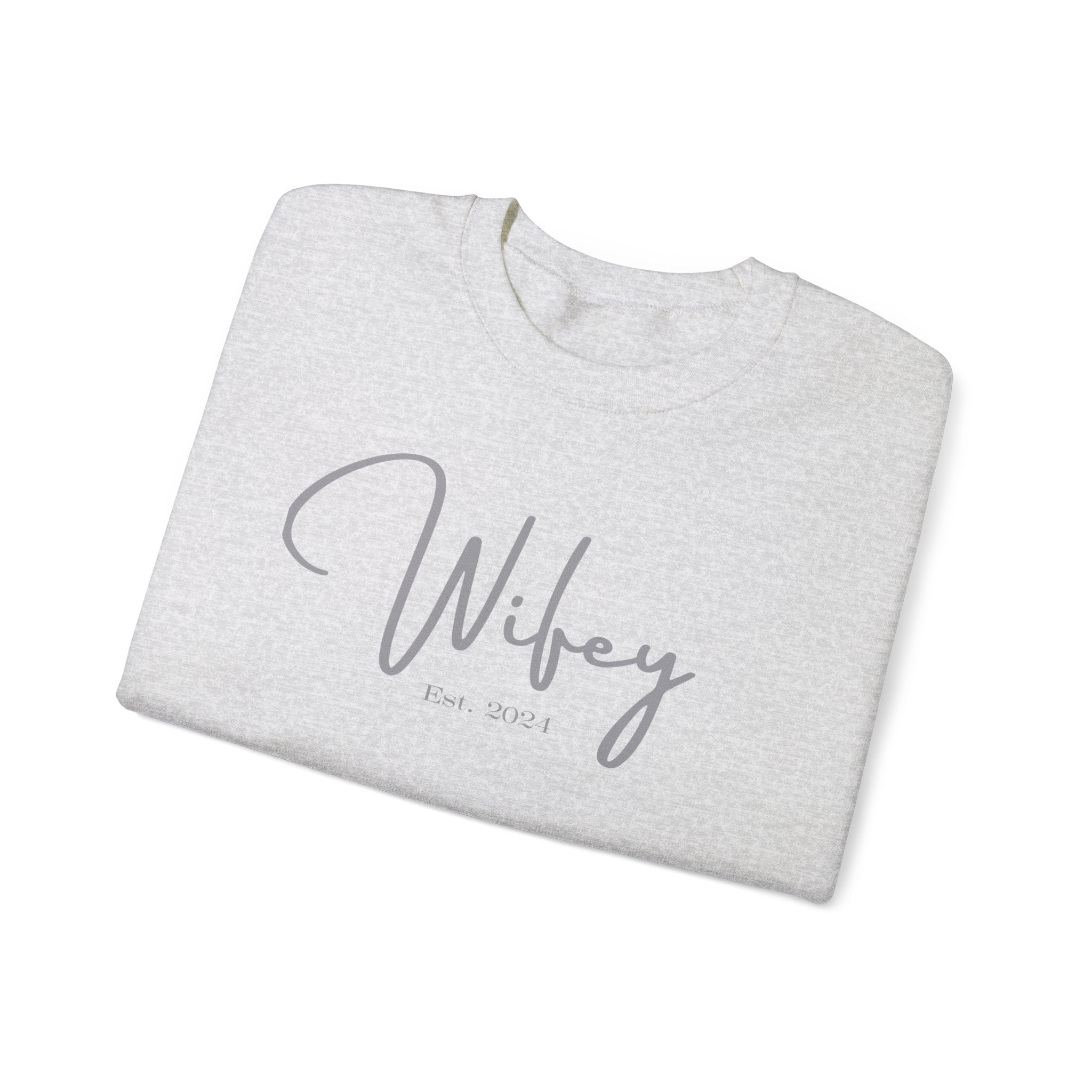 The Wifey Everyday Sweatshirt Bachlor Bachlorette Bachlorette party Couples Crew neck DTG Gift Hubby Men's Clothing Newly wed Newly wed sweatshirt Regular fit Sweatshirts Unisex Valentine's Day Picks Wifey Women's Clothing Sweatshirt