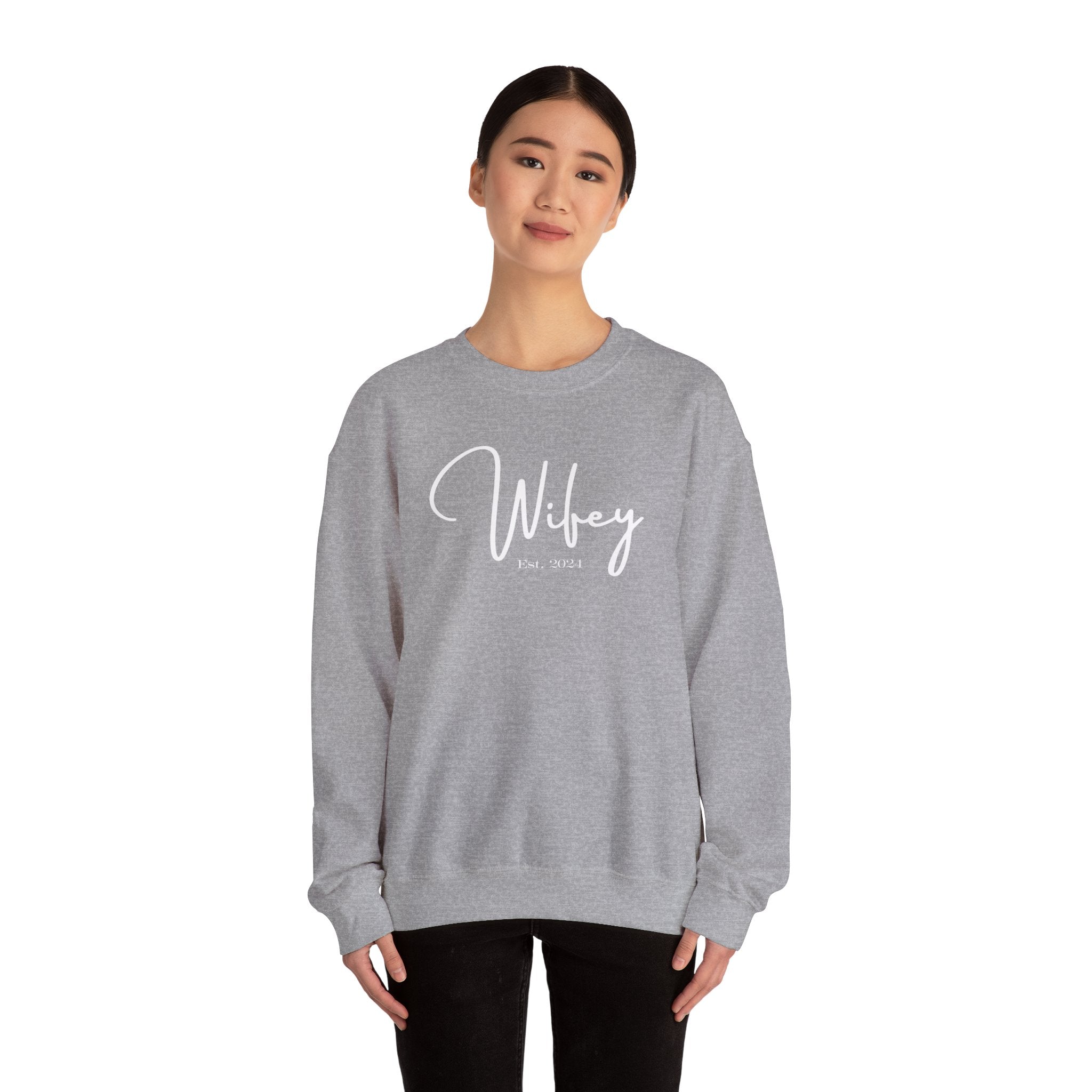 The Wifey Everyday Sweatshirt Bachlor Bachlorette Bachlorette party Couples Crew neck DTG Gift Hubby Men's Clothing Newly wed Newly wed sweatshirt Regular fit Sweatshirts Unisex Valentine's Day Picks Wifey Women's Clothing Sweatshirt