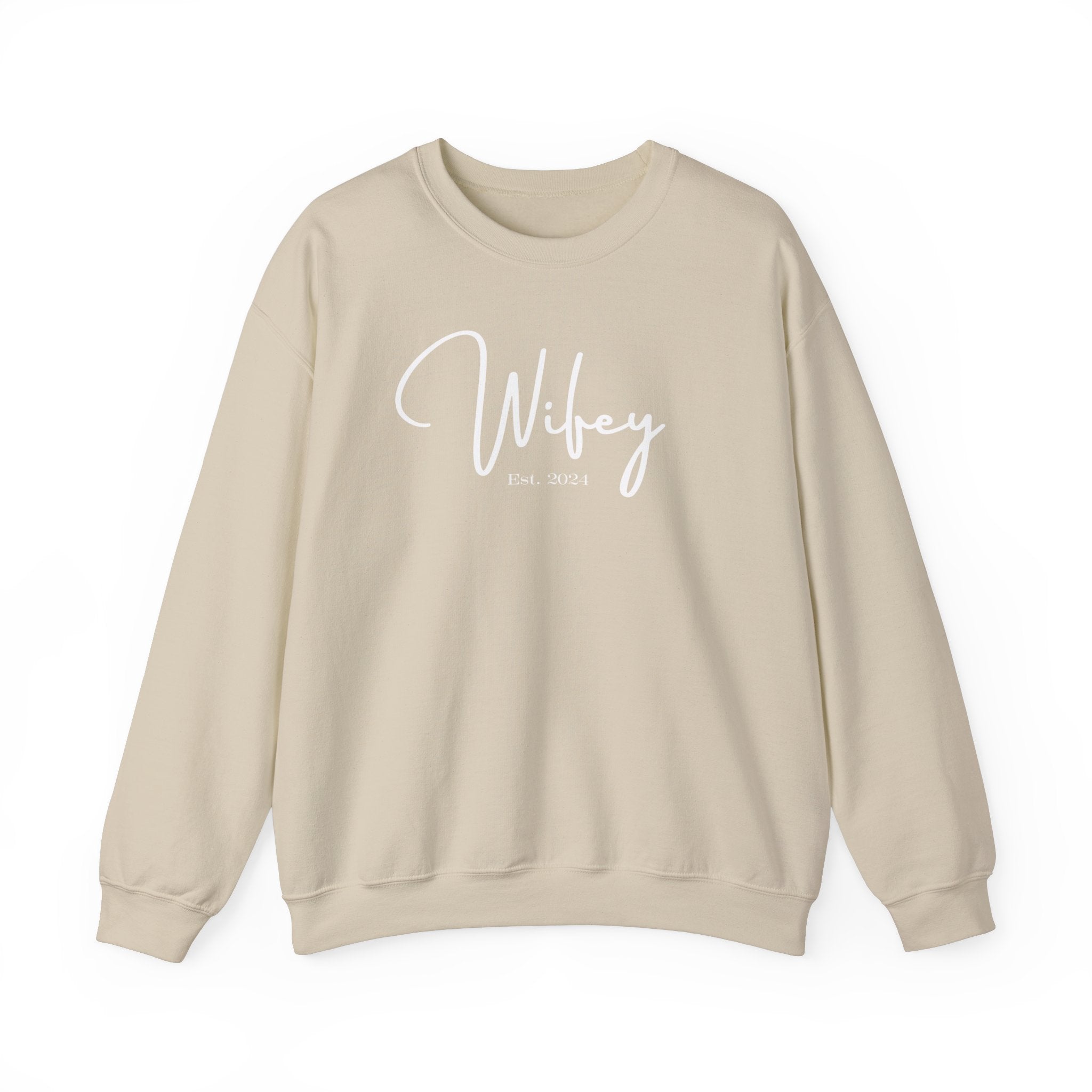 The Wifey Everyday Sweatshirt Sand Bachlor Bachlorette Bachlorette party Couples Crew neck DTG Gift Hubby Men's Clothing Newly wed Newly wed sweatshirt Regular fit Sweatshirts Unisex Valentine's Day Picks Wifey Women's Clothing Sweatshirt