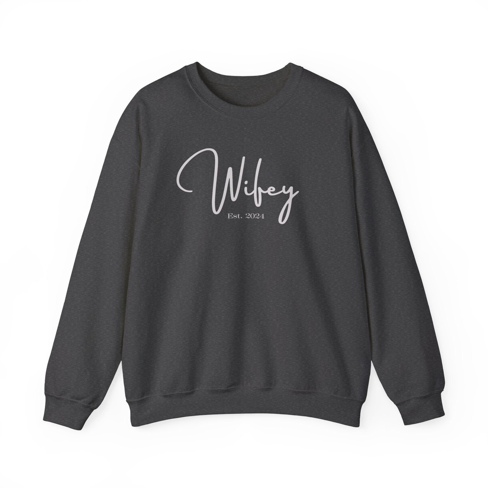 The Wifey Everyday Sweatshirt L Dark Heather Bachlor Bachlorette Bachlorette party Couples Crew neck DTG Gift Hubby Men's Clothing Newly wed Newly wed sweatshirt Regular fit Sweatshirts Unisex Valentine's Day Picks Wifey Women's Clothing Sweatshirt