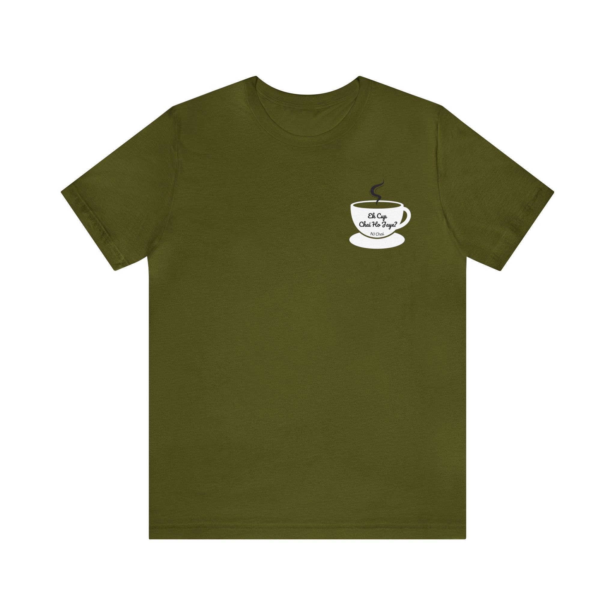 Ek Cup Chai Tshirt Olive 2 day delivery Chai Chai Ho jaye? Chai Lover Cotton Crew neck DTG Express delivery Fast delivery Gift Men's Clothing Neck Labels Regular fit T-shirts Unisex Women's Clothing T-Shirt