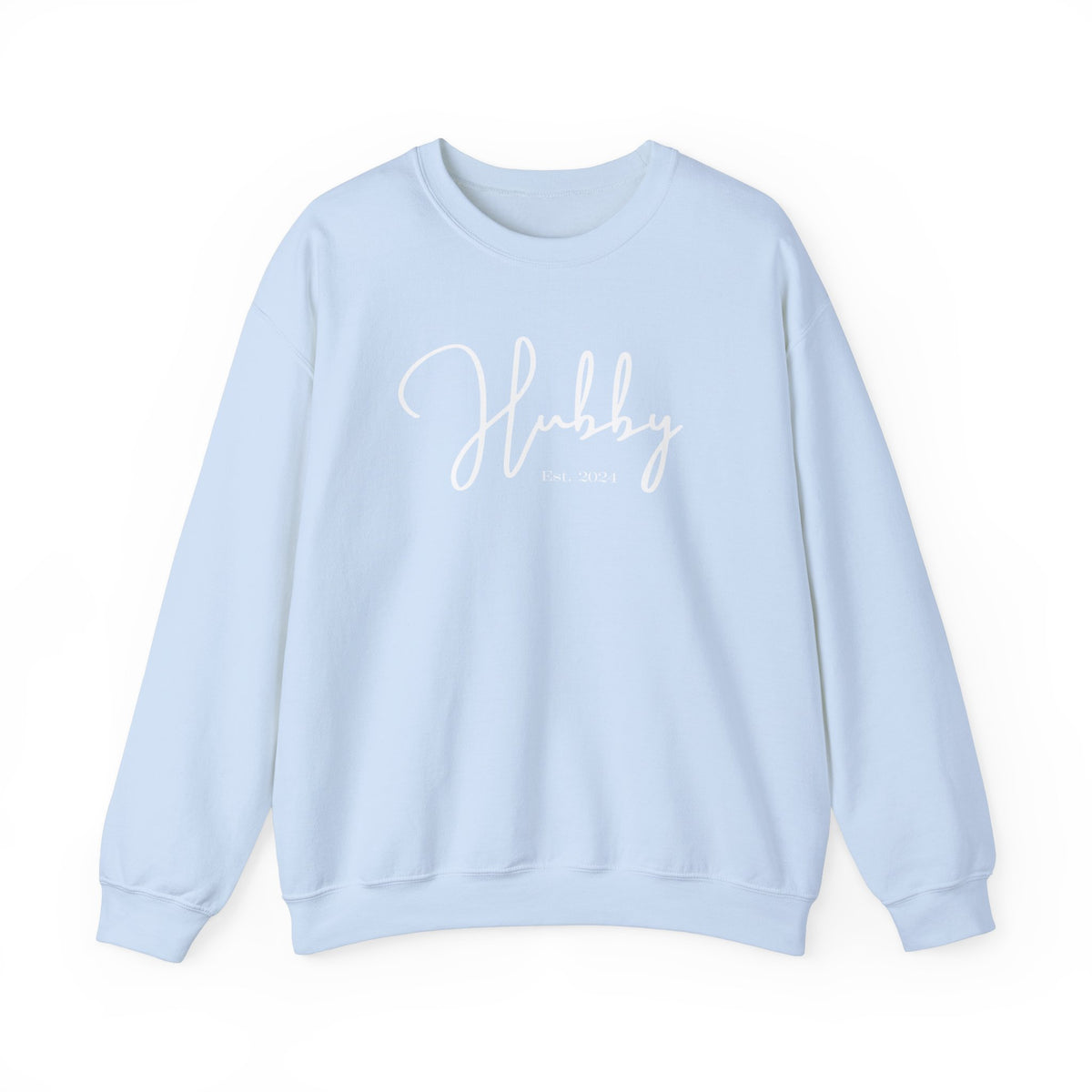 The Hubby Everyday Sweatshirt Light Blue Bachlor Bachlorette Bachlorette party Couples Crew neck DTG Gift Hubby Men's Clothing Newly wed Newly wed sweatshirt Regular fit Sweatshirts Unisex Valentine's Day Picks Wifey Women's Clothing Sweatshirt