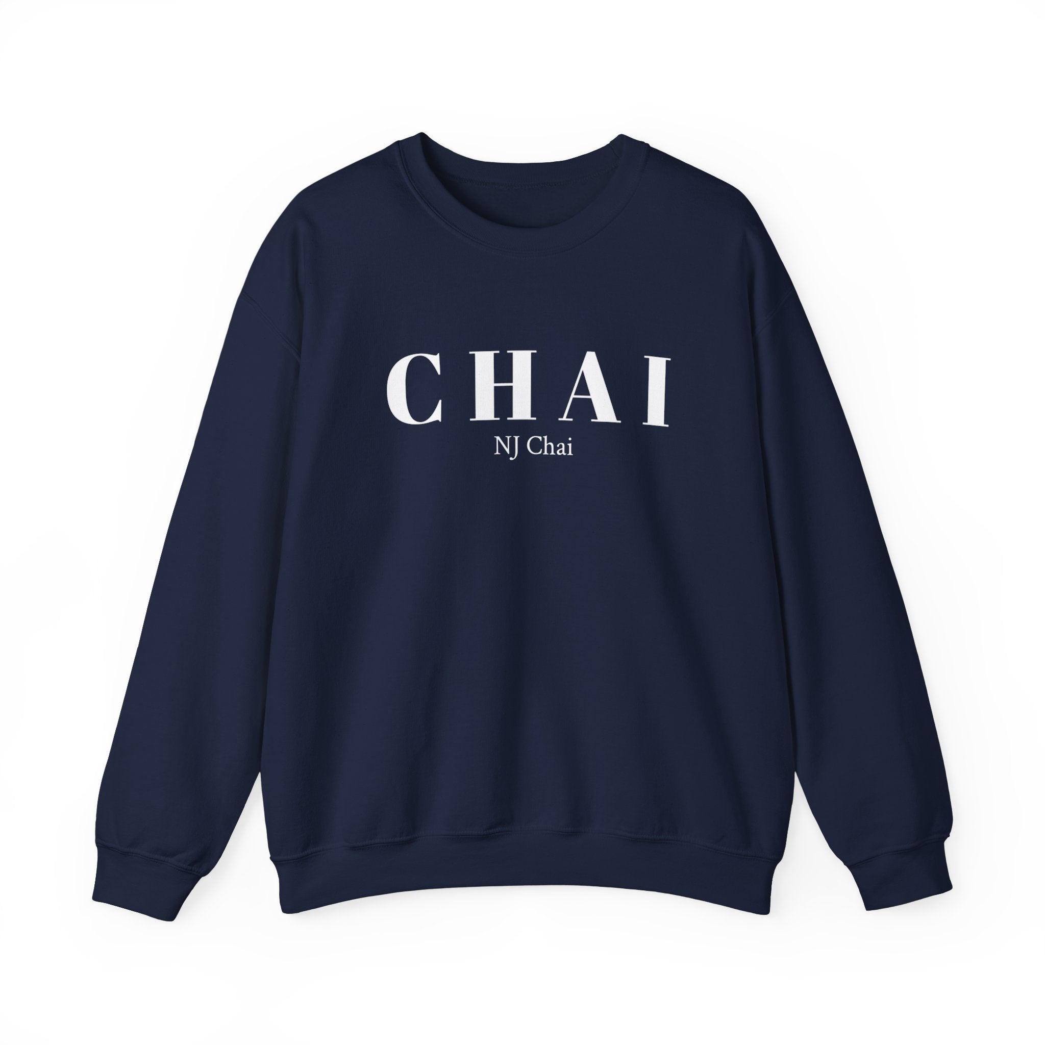 Chai Comfort Sweatshirt Navy Chai Chai is life Chai lover Crew neck DTG Men's Clothing Regular fit Sweatshirts Unisex Valentine's Day Picks Women's Clothing Sweatshirt