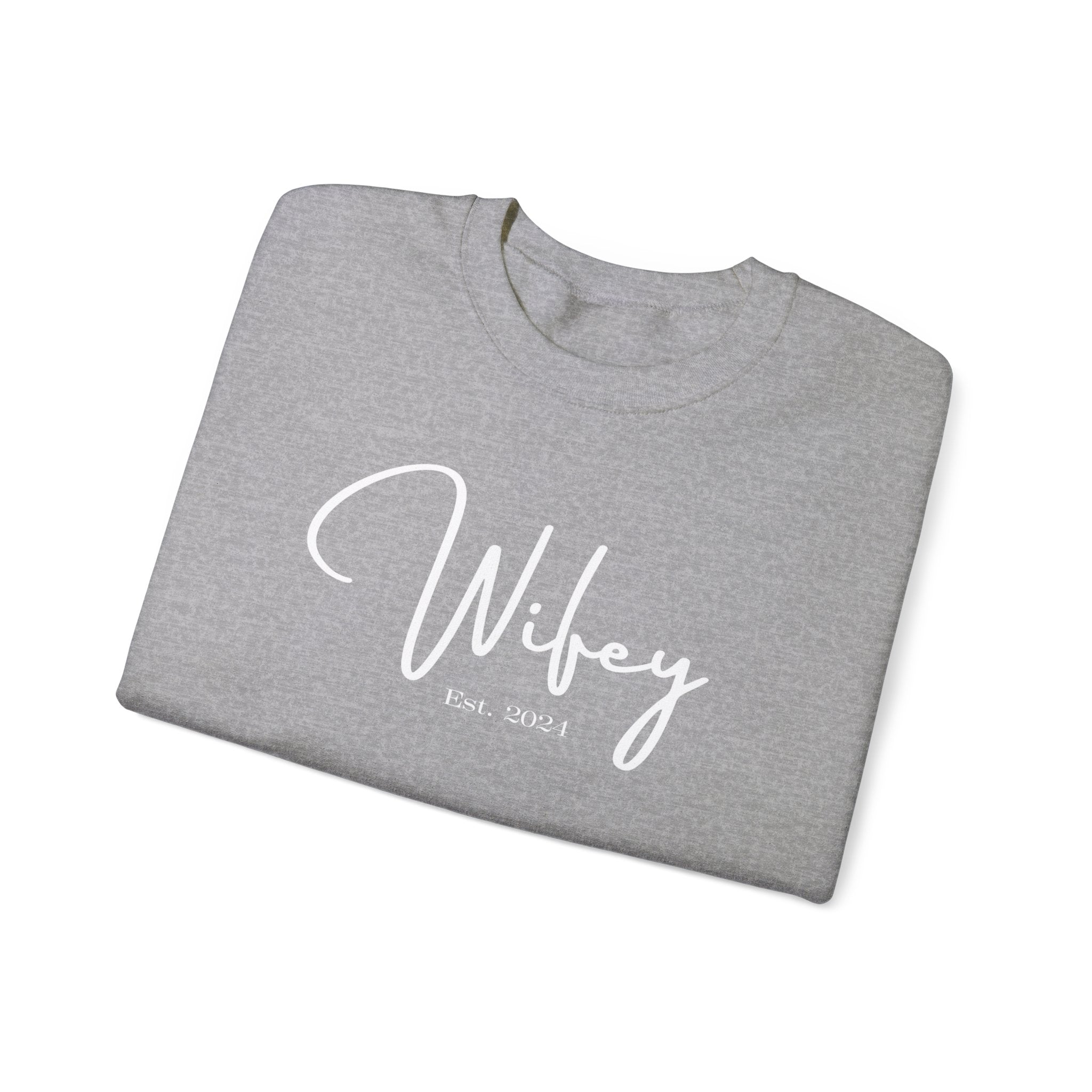 The Wifey Everyday Sweatshirt Bachlor Bachlorette Bachlorette party Couples Crew neck DTG Gift Hubby Men's Clothing Newly wed Newly wed sweatshirt Regular fit Sweatshirts Unisex Valentine's Day Picks Wifey Women's Clothing Sweatshirt