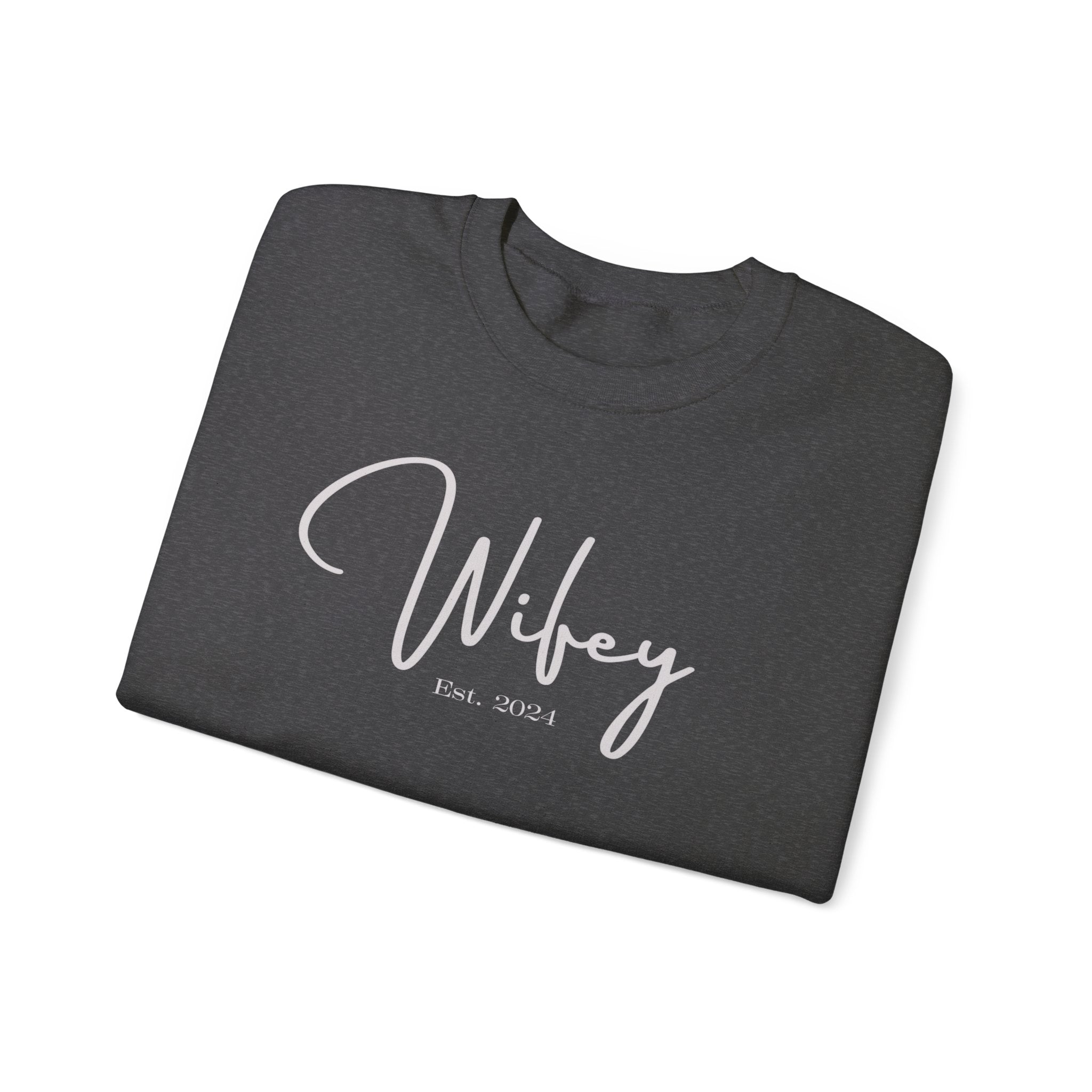 The Wifey Everyday Sweatshirt Bachlor Bachlorette Bachlorette party Couples Crew neck DTG Gift Hubby Men's Clothing Newly wed Newly wed sweatshirt Regular fit Sweatshirts Unisex Valentine's Day Picks Wifey Women's Clothing Sweatshirt