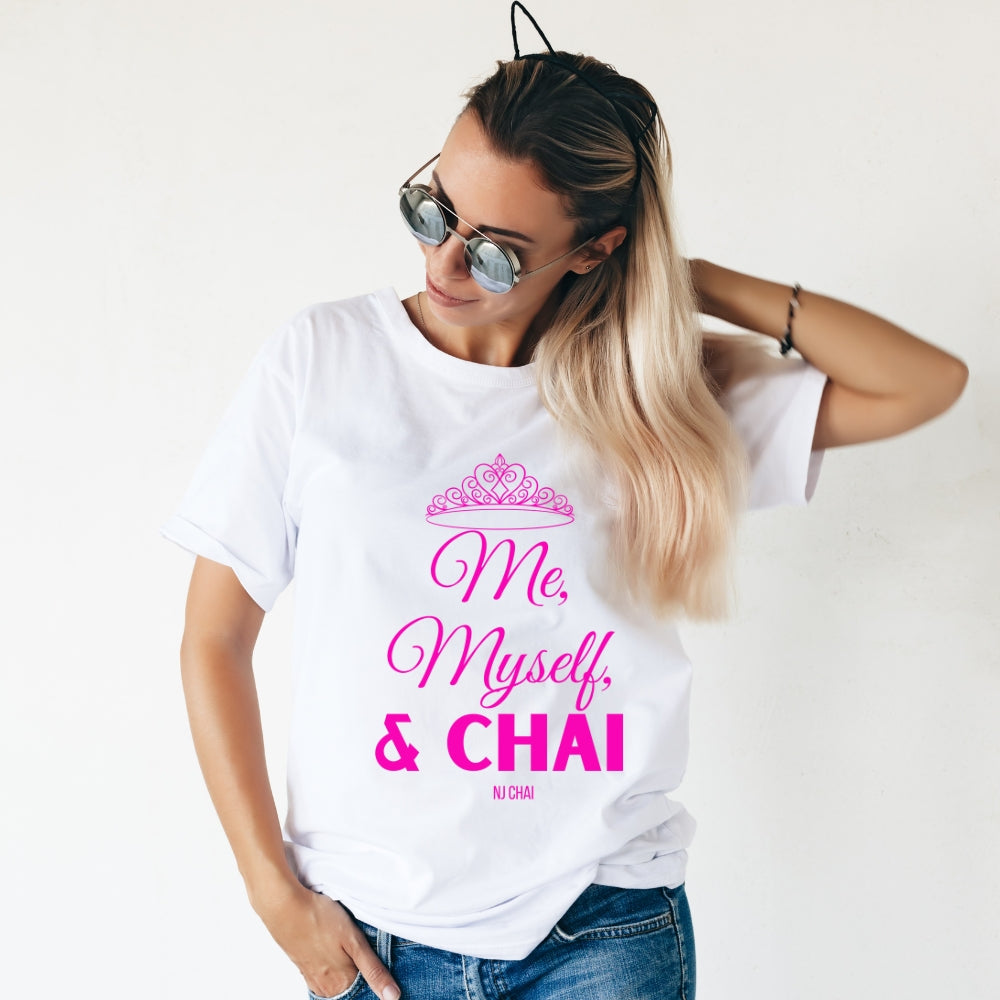 Chai Princess Tshirt and I Chai Chai Lover Cotton Crew neck DTG Me Men's Clothing Myself Neck Labels Princess Regular fit T-shirts Women's Clothing T-Shirt