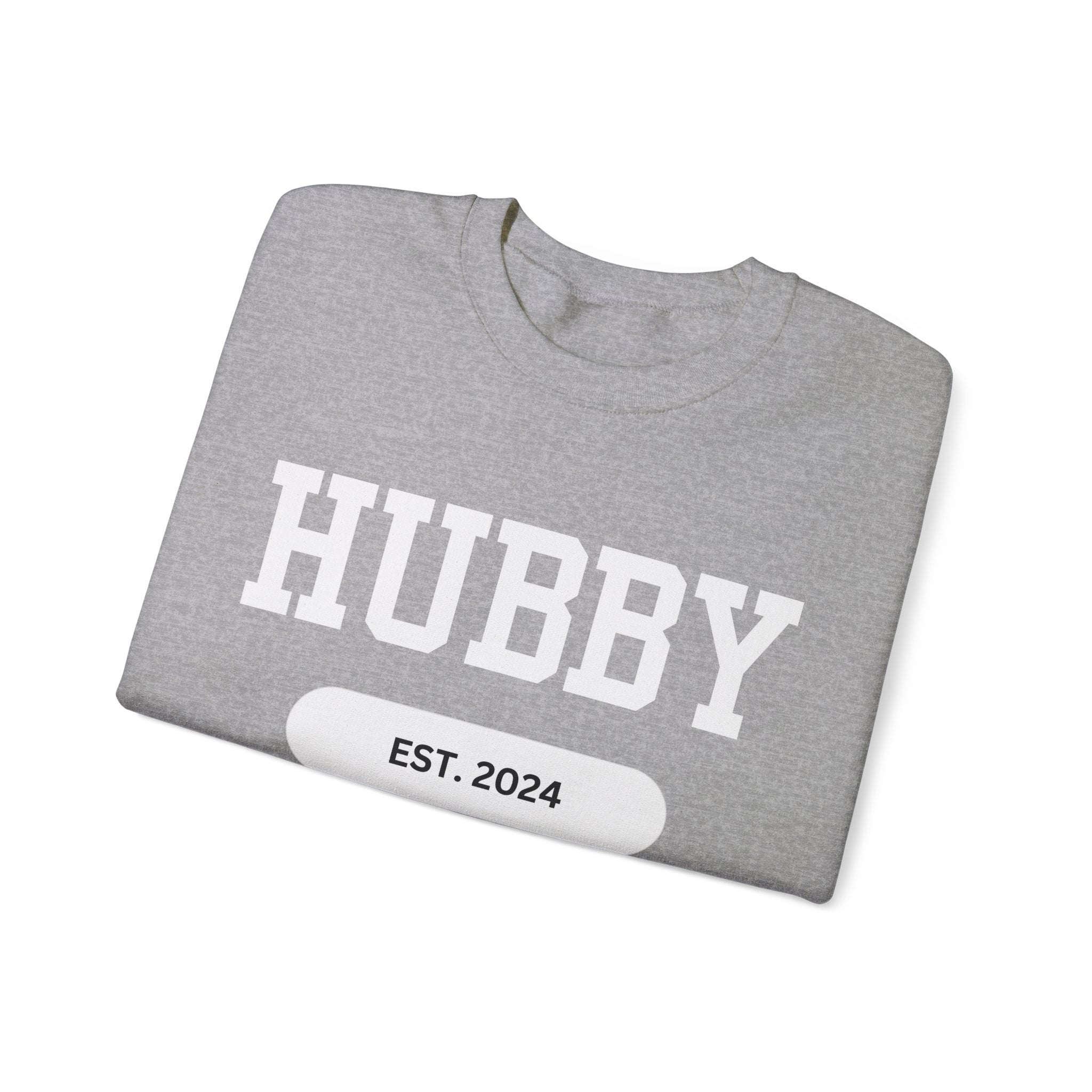 Hubby Sports Sweatshirt bachelor bachlorette Bridal shower couple Crew neck DTG engagement gifts hubby Men's Clothing new wife newly weds Party Regular fit sports Sweatshirts Unisex Valentine's Day Picks wifey Women's Clothing Sweatshirt