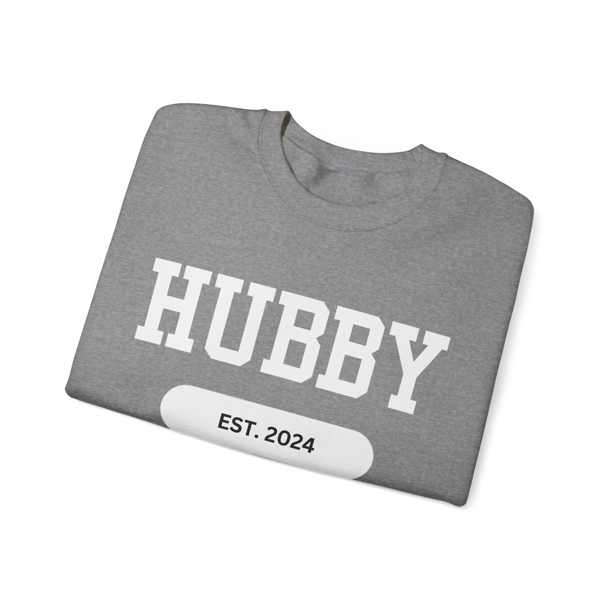 Hubby Sports Sweatshirt bachelor bachlorette Bridal shower couple Crew neck DTG engagement gifts hubby Men's Clothing new wife newly weds Party Regular fit sports Sweatshirts Unisex Valentine's Day Picks wifey Women's Clothing Sweatshirt