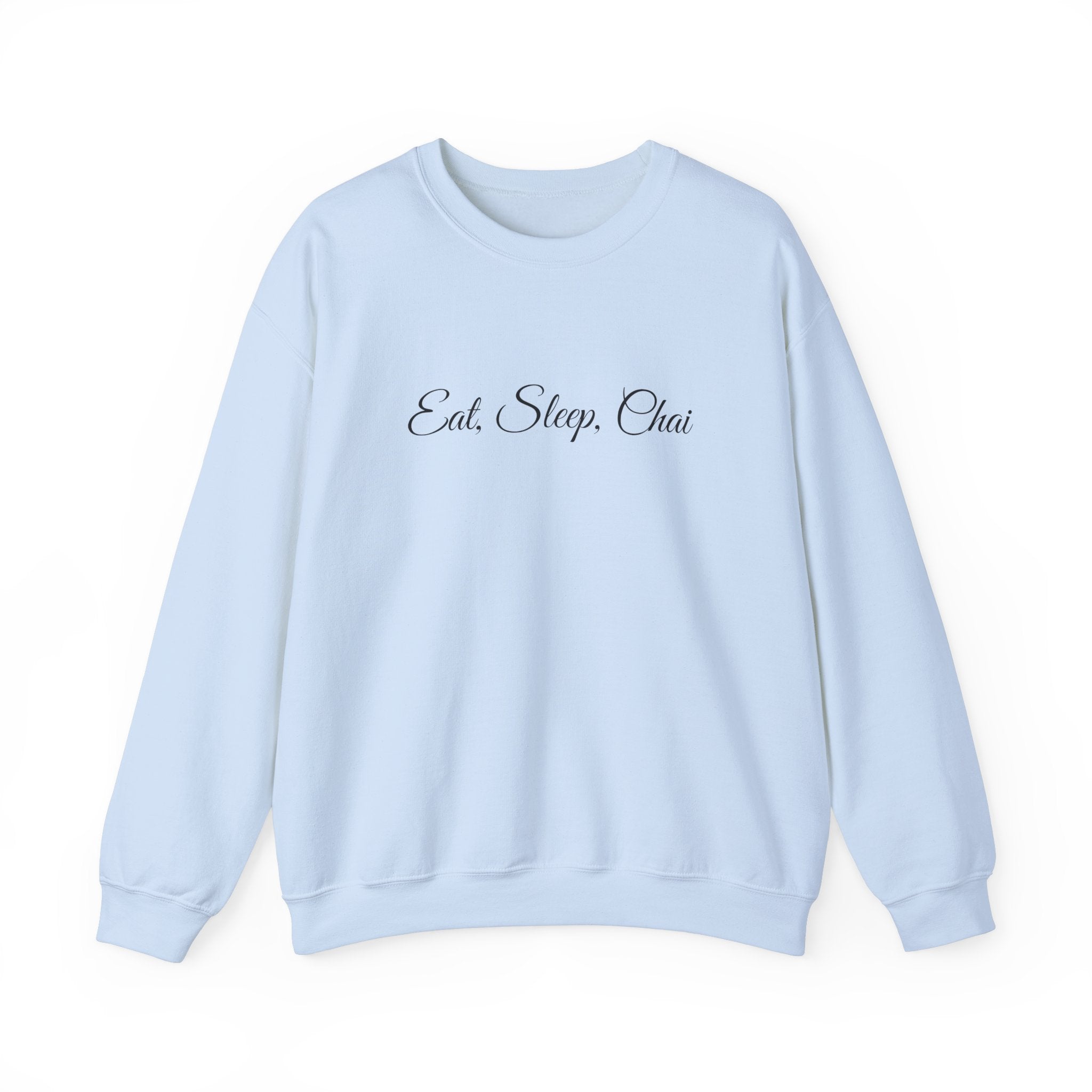 Chai Lover's Cozy Statement Sweatshirt Light Blue Chai Chai Lover Crew neck DTG Men's Clothing Regular fit Sweatshirts Unisex Valentine's Day Picks Women's Clothing Sweatshirt