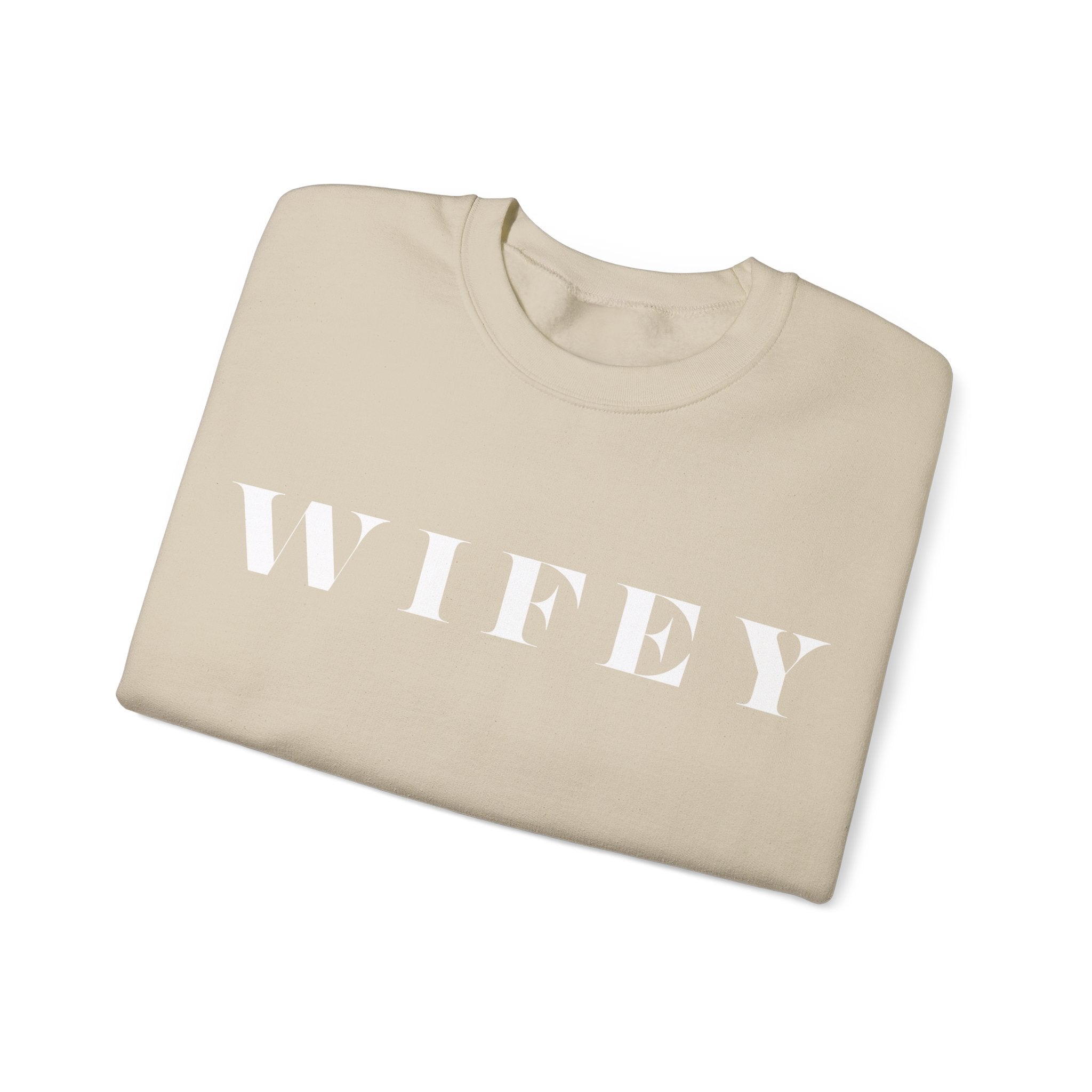 Wifey Statement Sweatshirt bachlorette Bridal shower couple Crew neck DTG engagement gifts hubby Men's Clothing new wife newly weds Party Regular fit Sweatshirts Unisex Valentine's Day Picks wifey Women's Clothing Sweatshirt