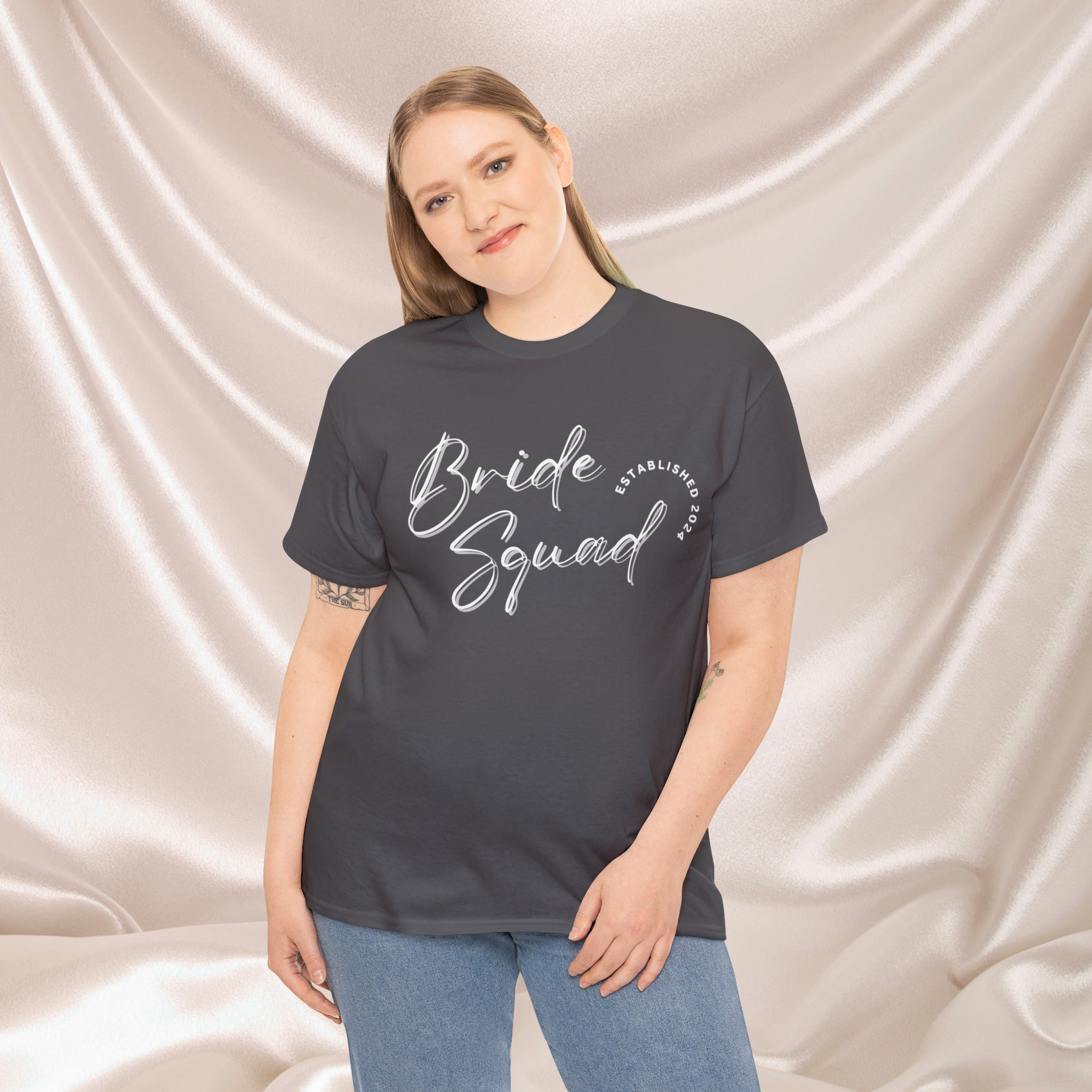 The Bride Squad Tshirt 2 day delivery Bachelor Party Bachlorette Party Bachlorette Trip Bride Bridesmaid Crew neck DTG Express delivery Fast delivery Gift Men's Clothing Neck Labels Newly wed Regular fit T-shirts Unisex Women's Clothing T-Shirt