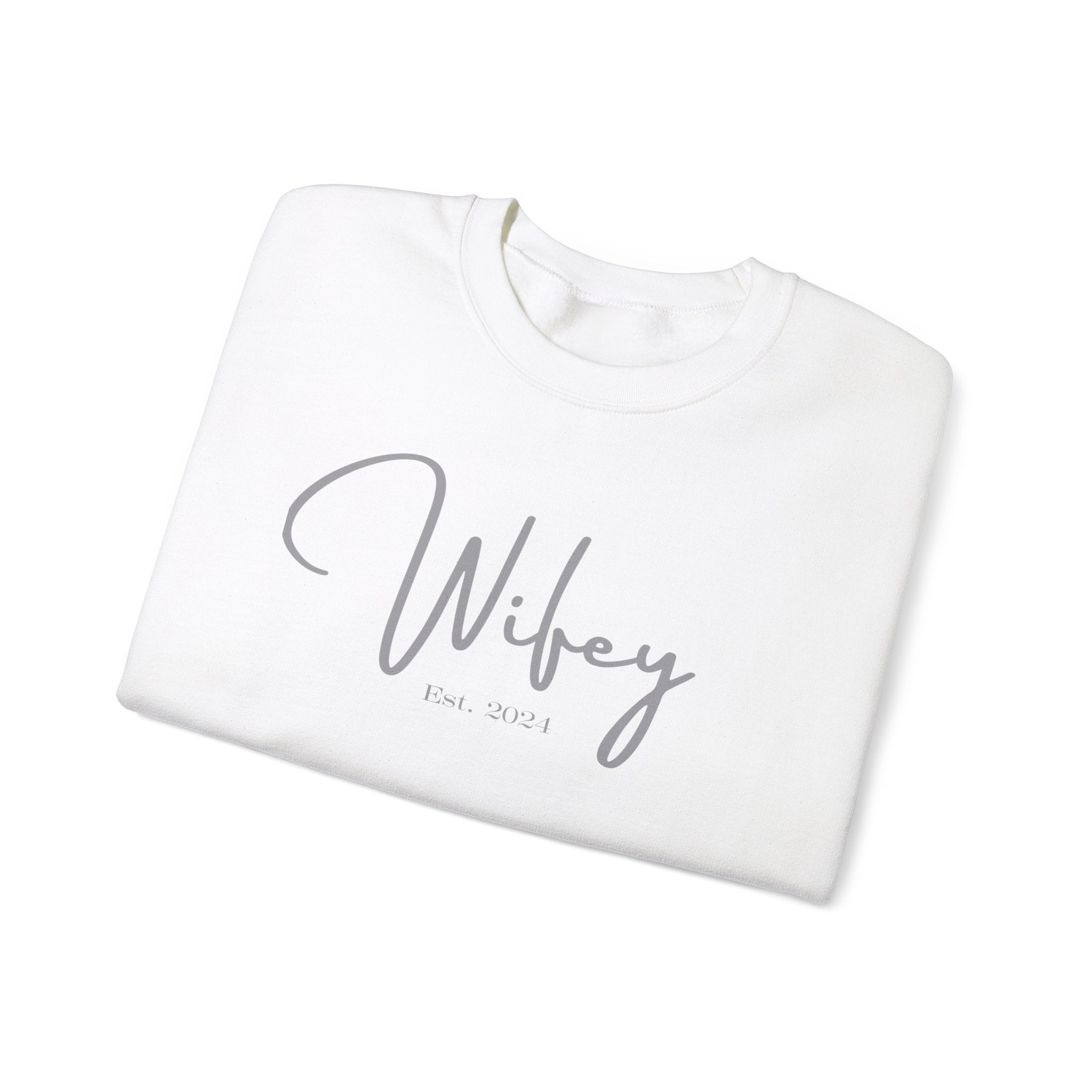 The Wifey Everyday Sweatshirt Bachlor Bachlorette Bachlorette party Couples Crew neck DTG Gift Hubby Men's Clothing Newly wed Newly wed sweatshirt Regular fit Sweatshirts Unisex Valentine's Day Picks Wifey Women's Clothing Sweatshirt